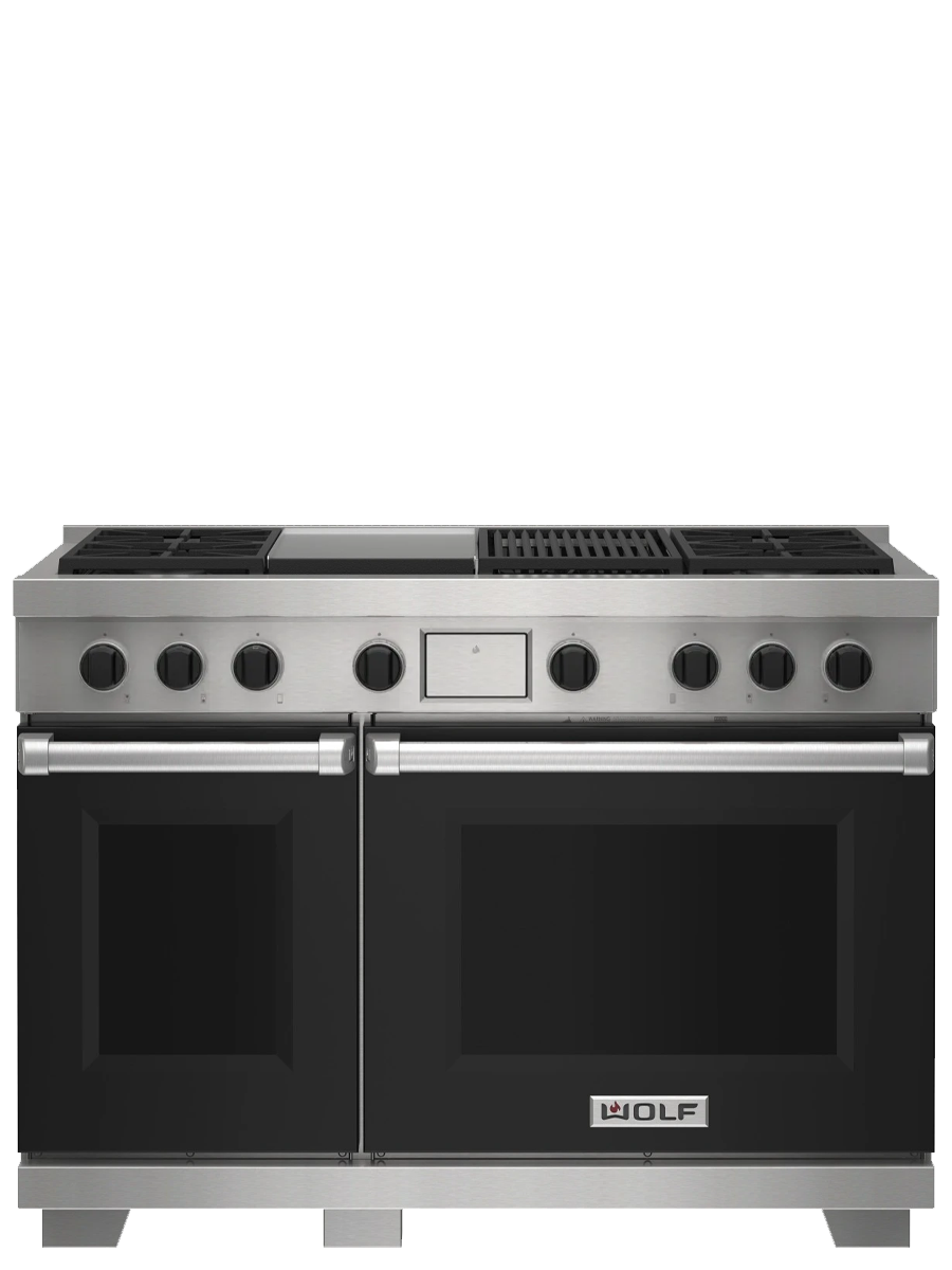 48" Dual Fuel Range - 4 Burners, Infrared Charbroiler and Infrared Griddle