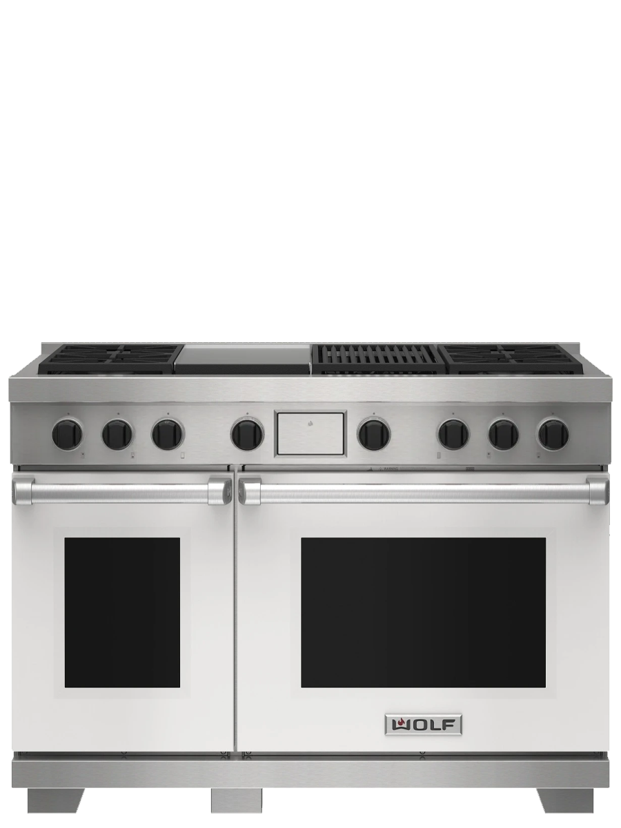 48" Dual Fuel Range - 4 Burners, Infrared Charbroiler and Infrared Griddle