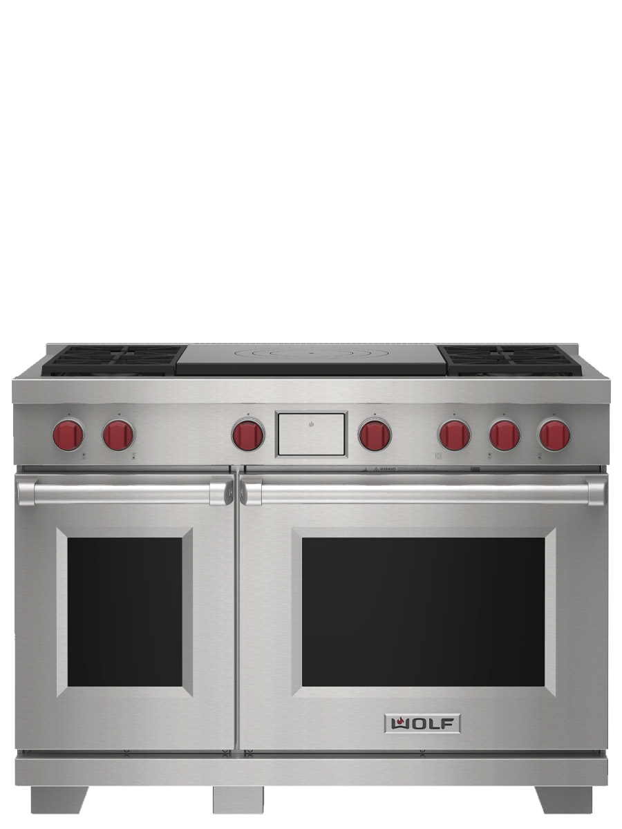 48" Dual Fuel Range - 4 Burners and French Top