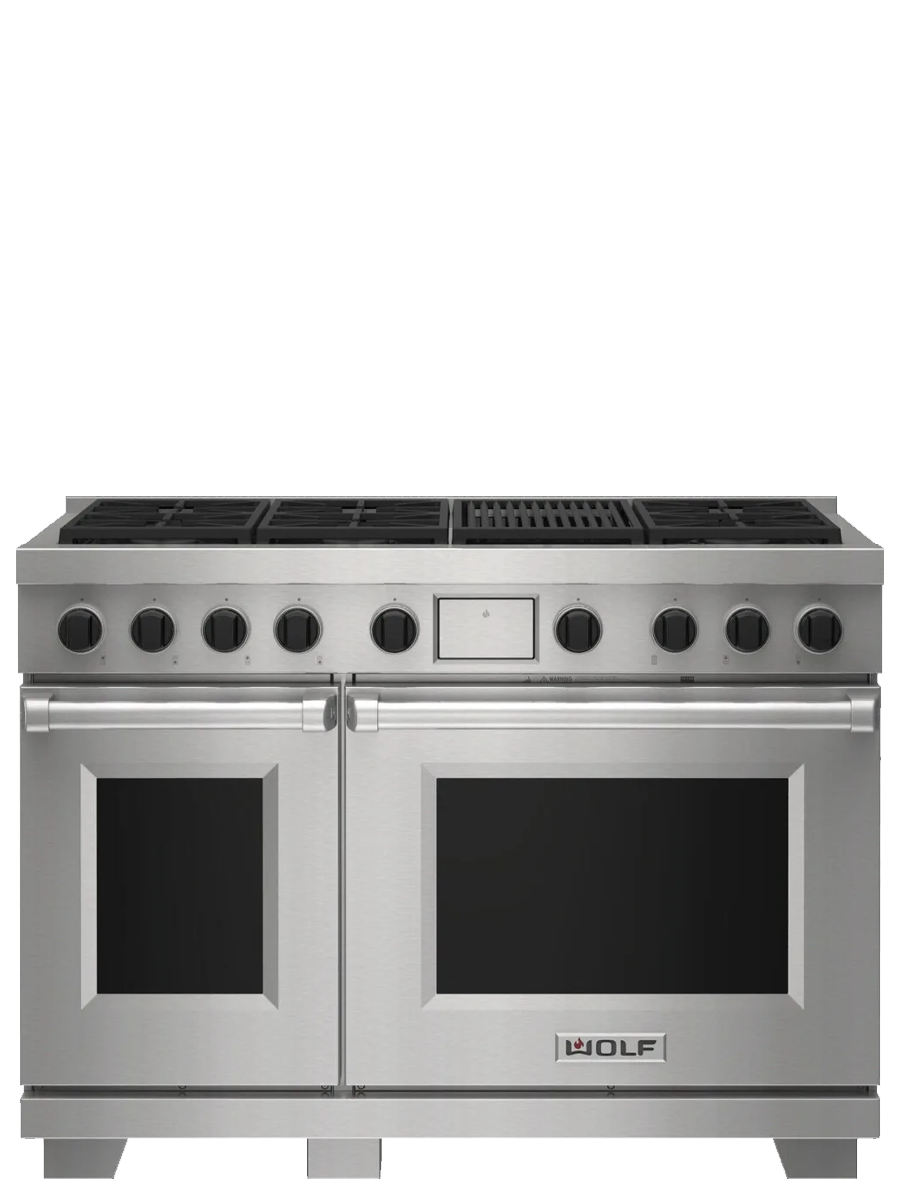 48" Dual Fuel Range - 6 Burners and Infrared Charbroiler