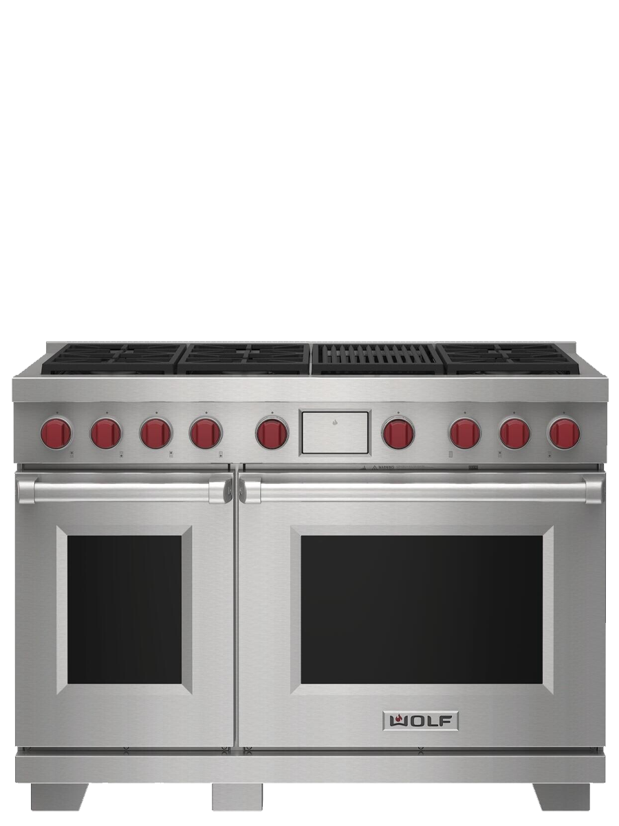 48" Dual Fuel Range - 6 Burners and Infrared Charbroiler