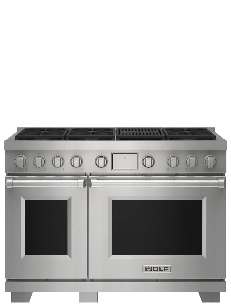 48" Dual Fuel Range - 6 Burners and Infrared Charbroiler