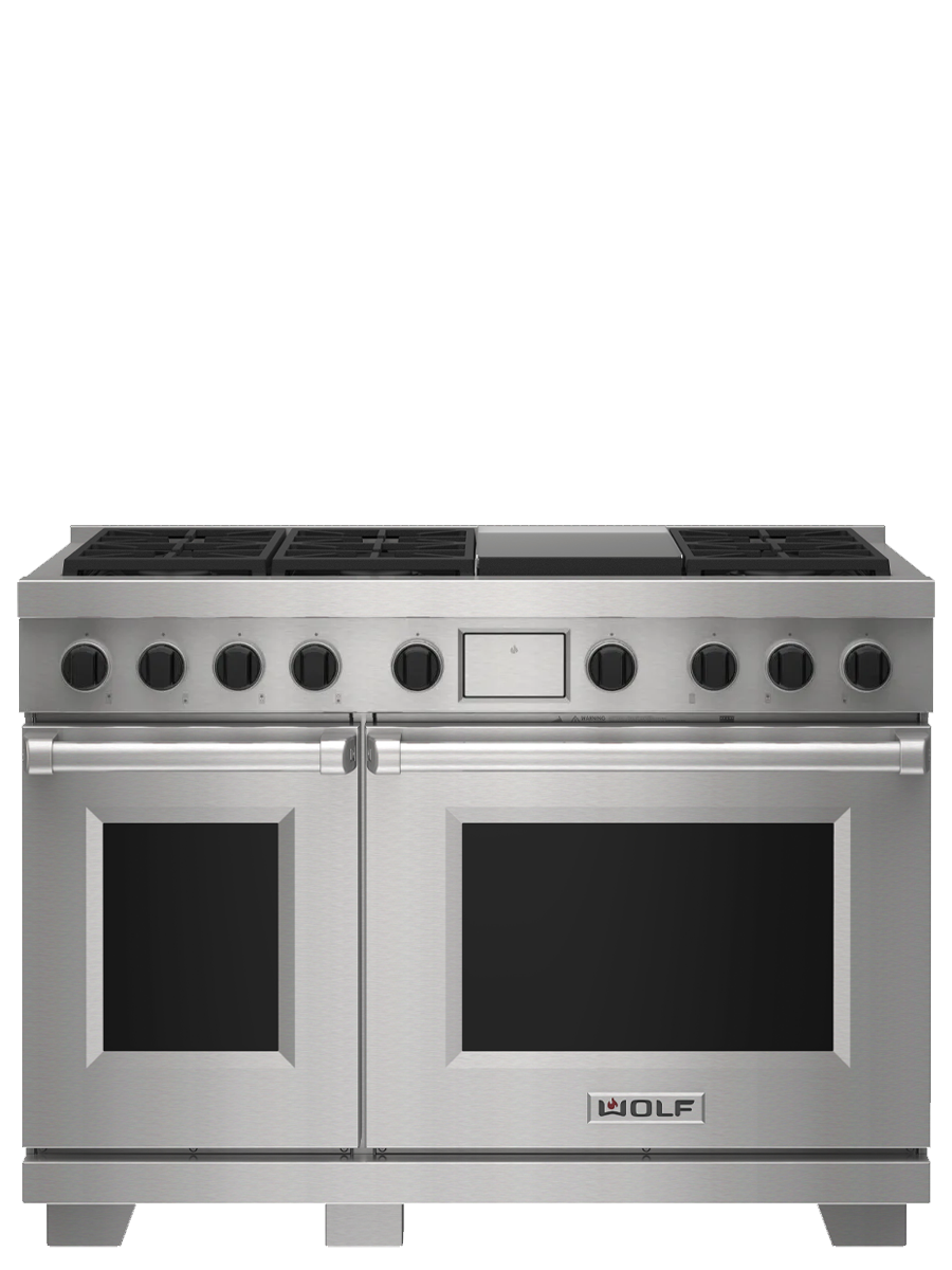 48" Dual Fuel Range - 6 Burners and Infrared Griddle