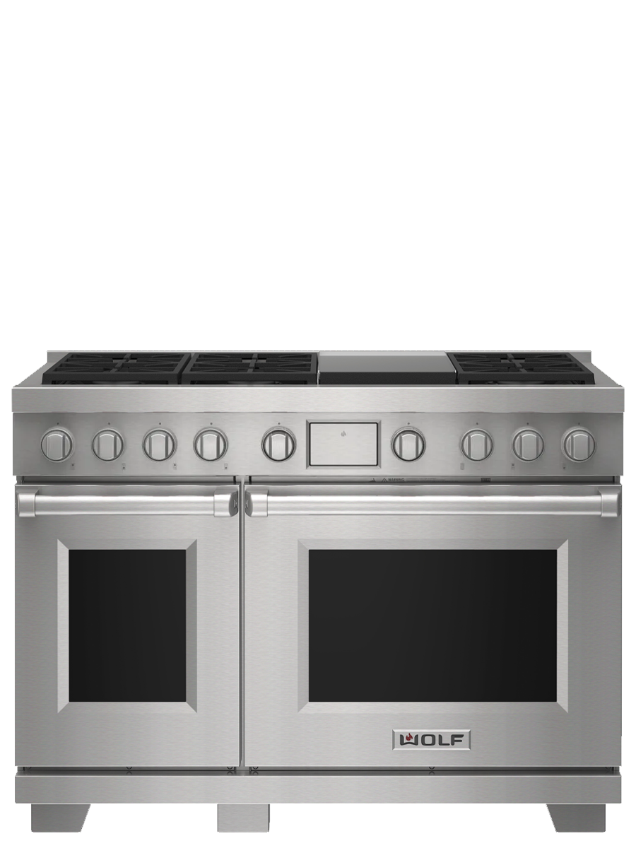 48" Dual Fuel Range - 6 Burners and Infrared Griddle