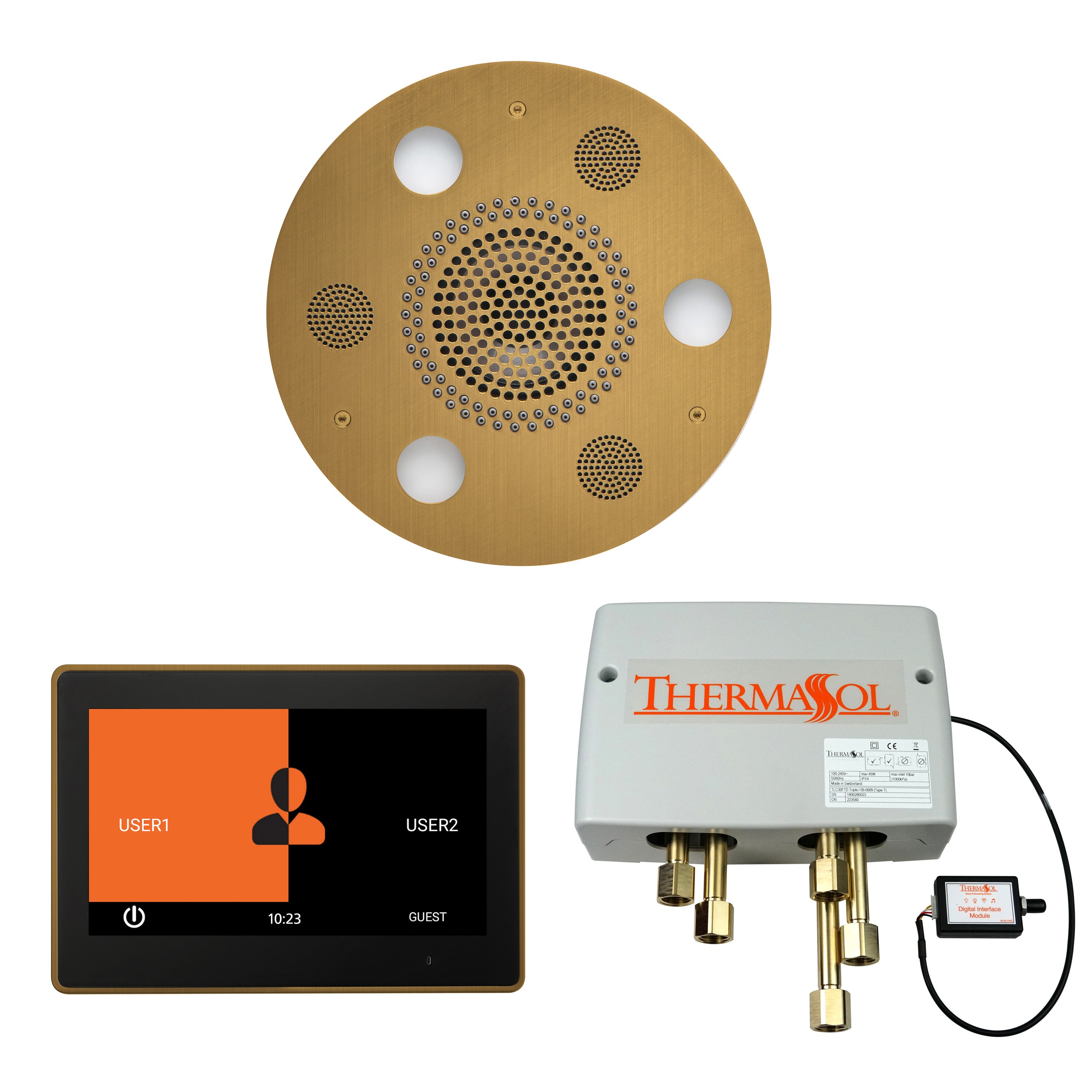 Wellness Shower Package - Serenity Advanced (Round) + ThermaTouch 10 Control + Digital Shower Valve - Maison&Co.