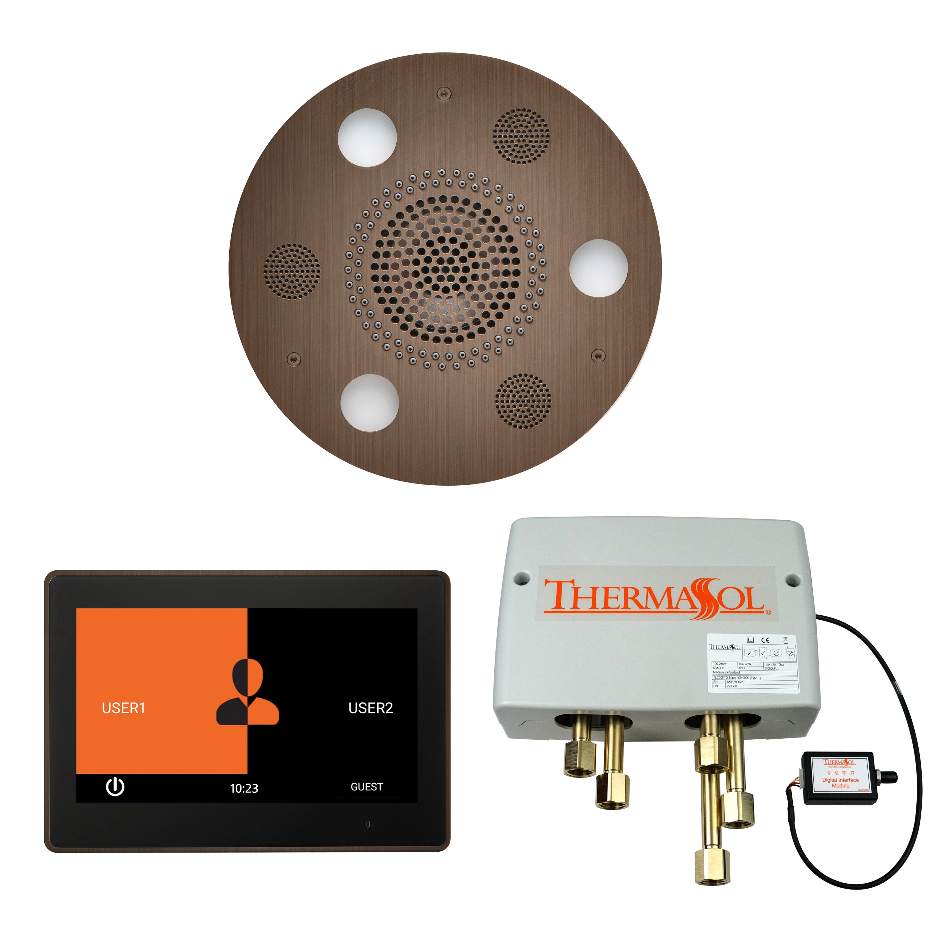 Wellness Shower Package - Serenity Advanced (Round) + ThermaTouch 10 Control + Digital Shower Valve - Maison&Co.