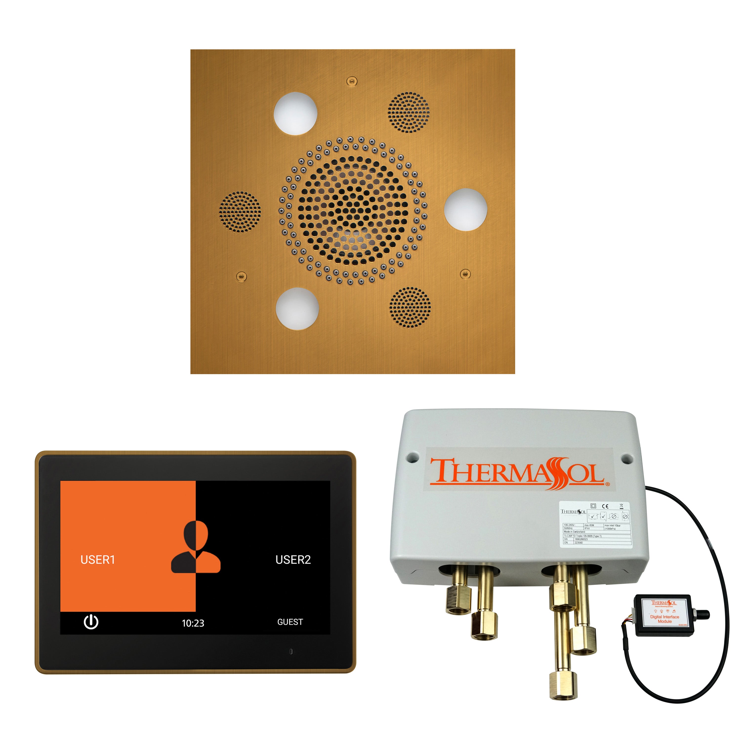 Wellness Shower Package - Serenity Advanced (Square) + ThermaTouch 10 Control + Digital Shower Valve - Maison&Co.