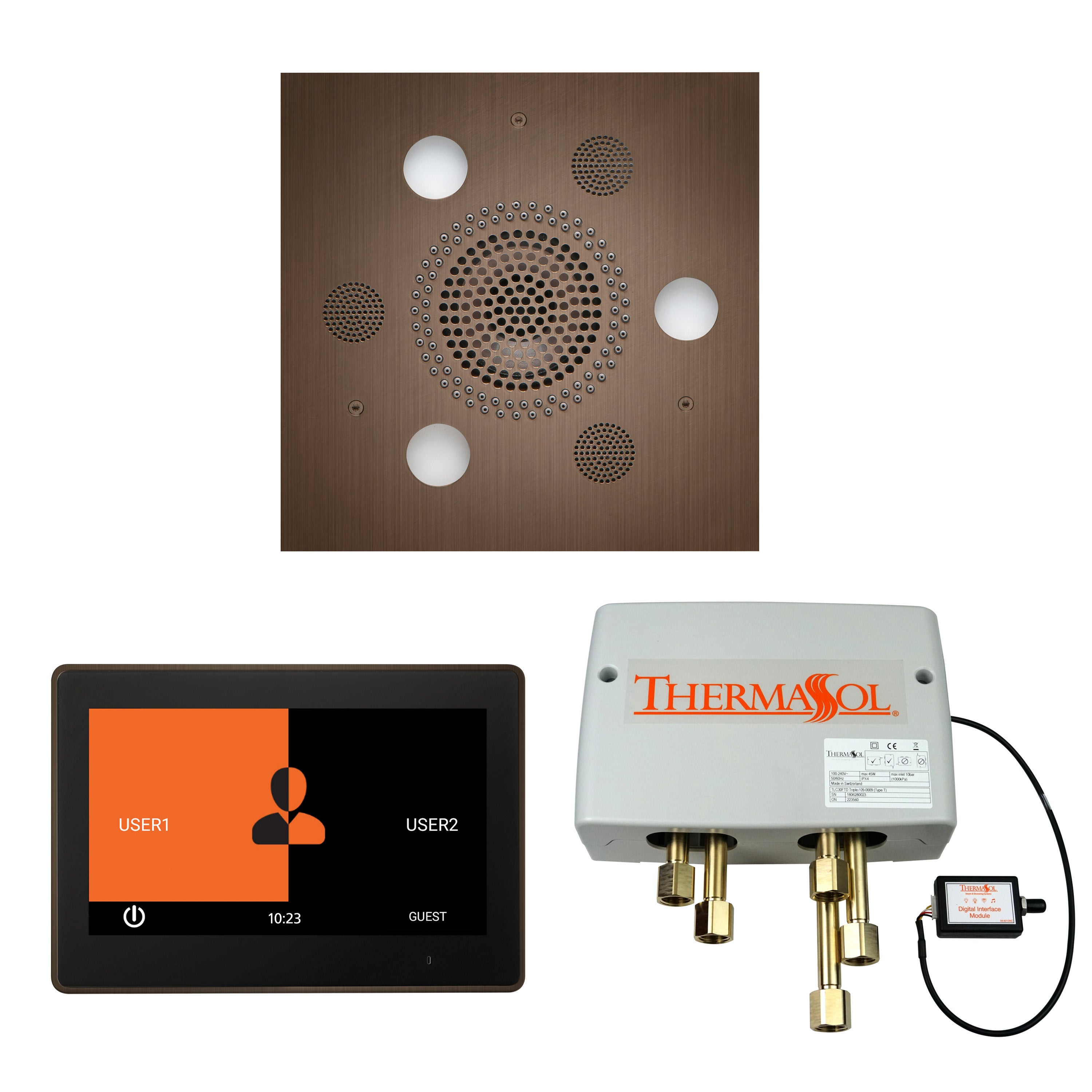 Wellness Shower Package - Serenity Advanced (Square) + ThermaTouch 10 Control + Digital Shower Valve - Maison&Co.