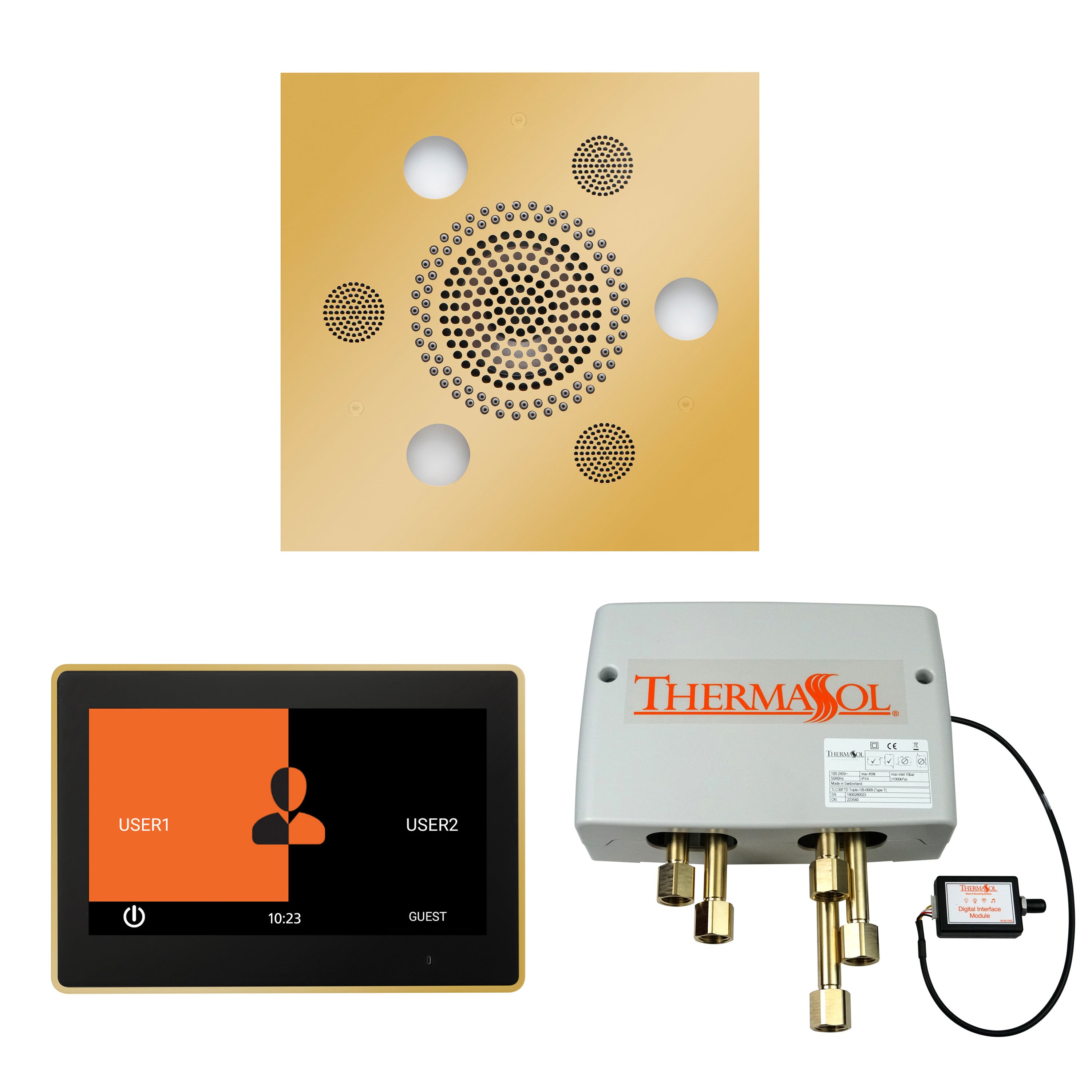 Wellness Shower Package - Serenity Advanced (Square) + ThermaTouch 10 Control + Digital Shower Valve - Maison&Co.