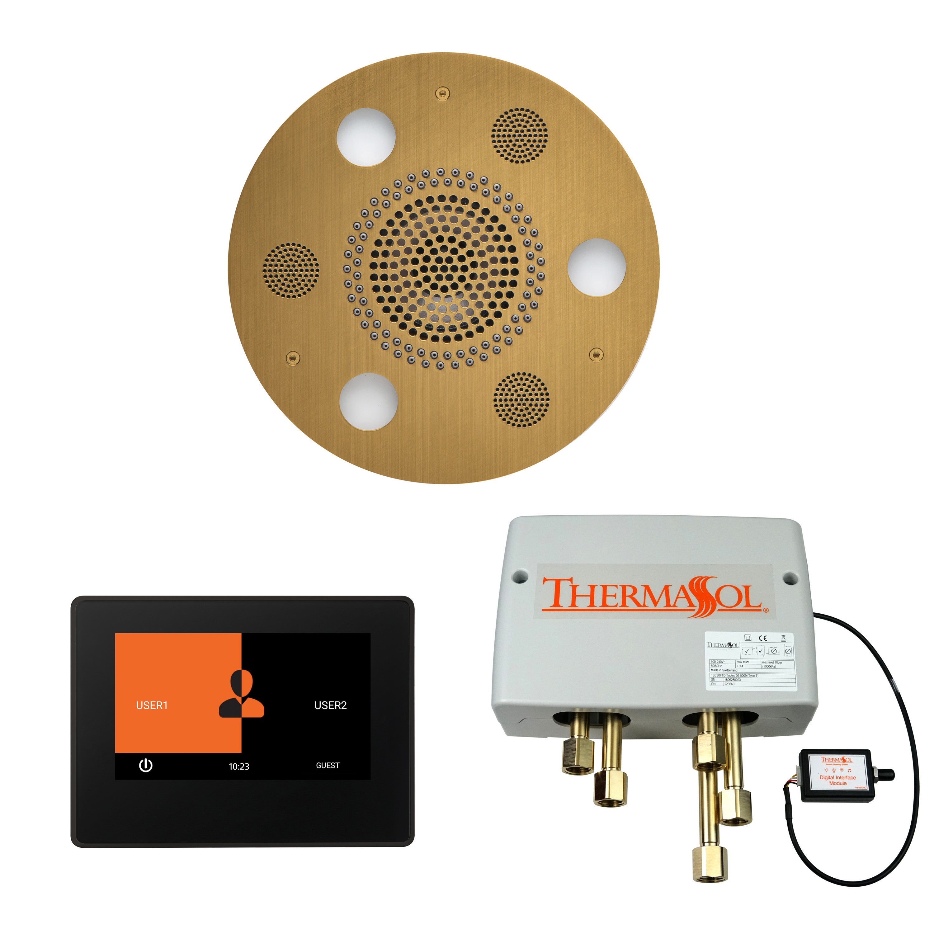 Wellness Shower Package - Serenity Advanced (Round) + ThermaTouch 7 Control (Black Trim) + Digital Shower Valve - Maison&Co.