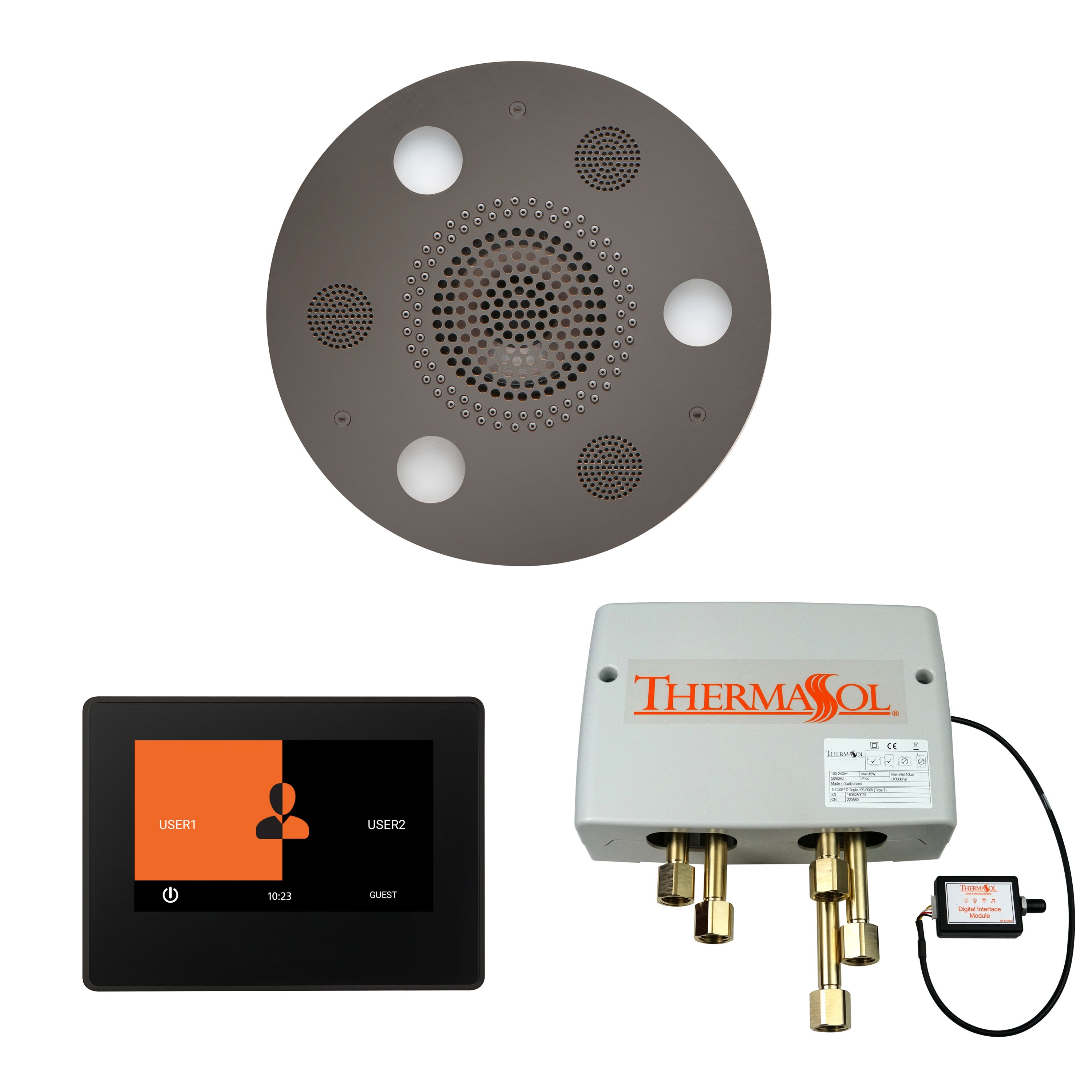 Wellness Shower Package - Serenity Advanced (Round) + ThermaTouch 7 Control (Black Trim) + Digital Shower Valve - Maison&Co.