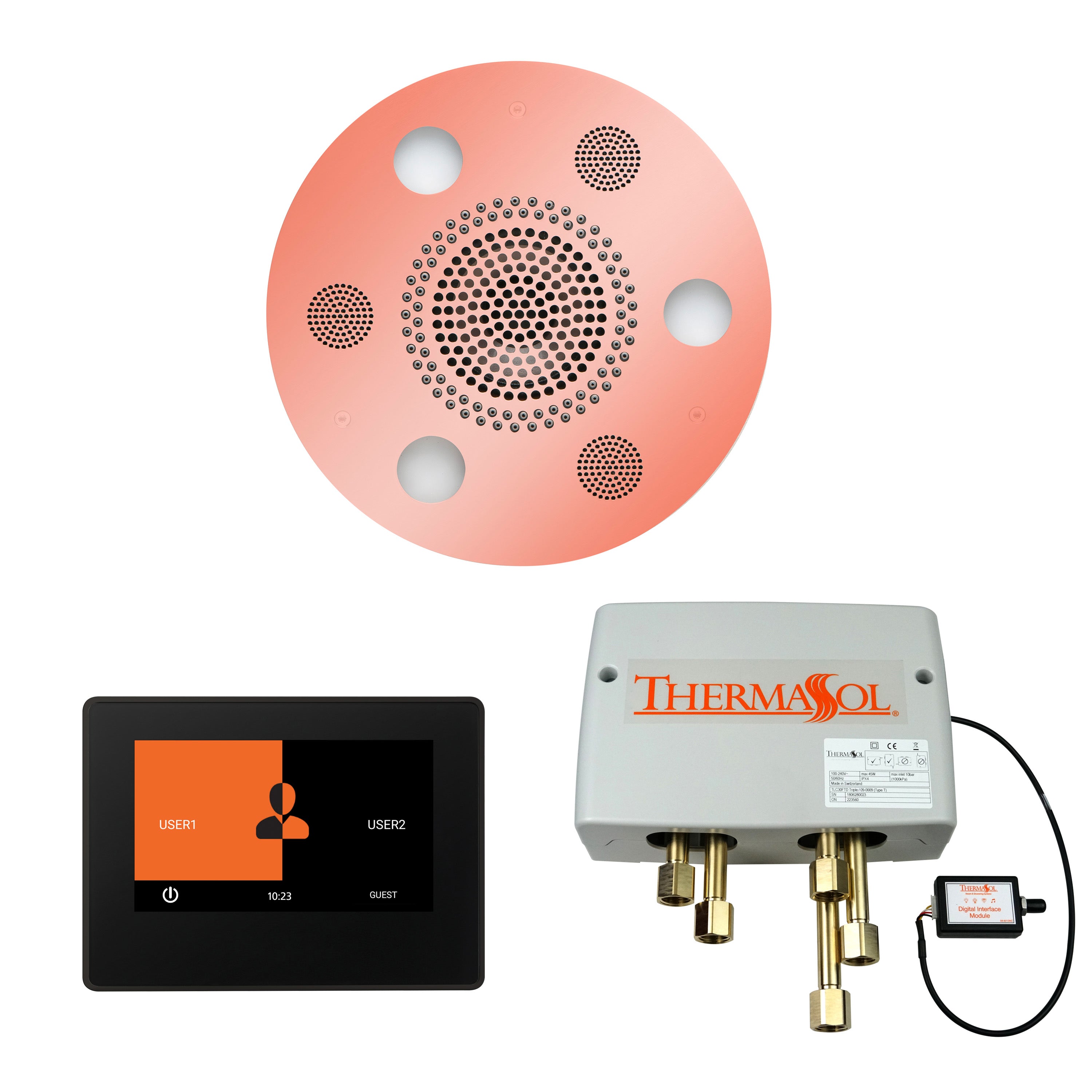 Wellness Shower Package - Serenity Advanced (Round) + ThermaTouch 7 Control (Black Trim) + Digital Shower Valve - Maison&Co.