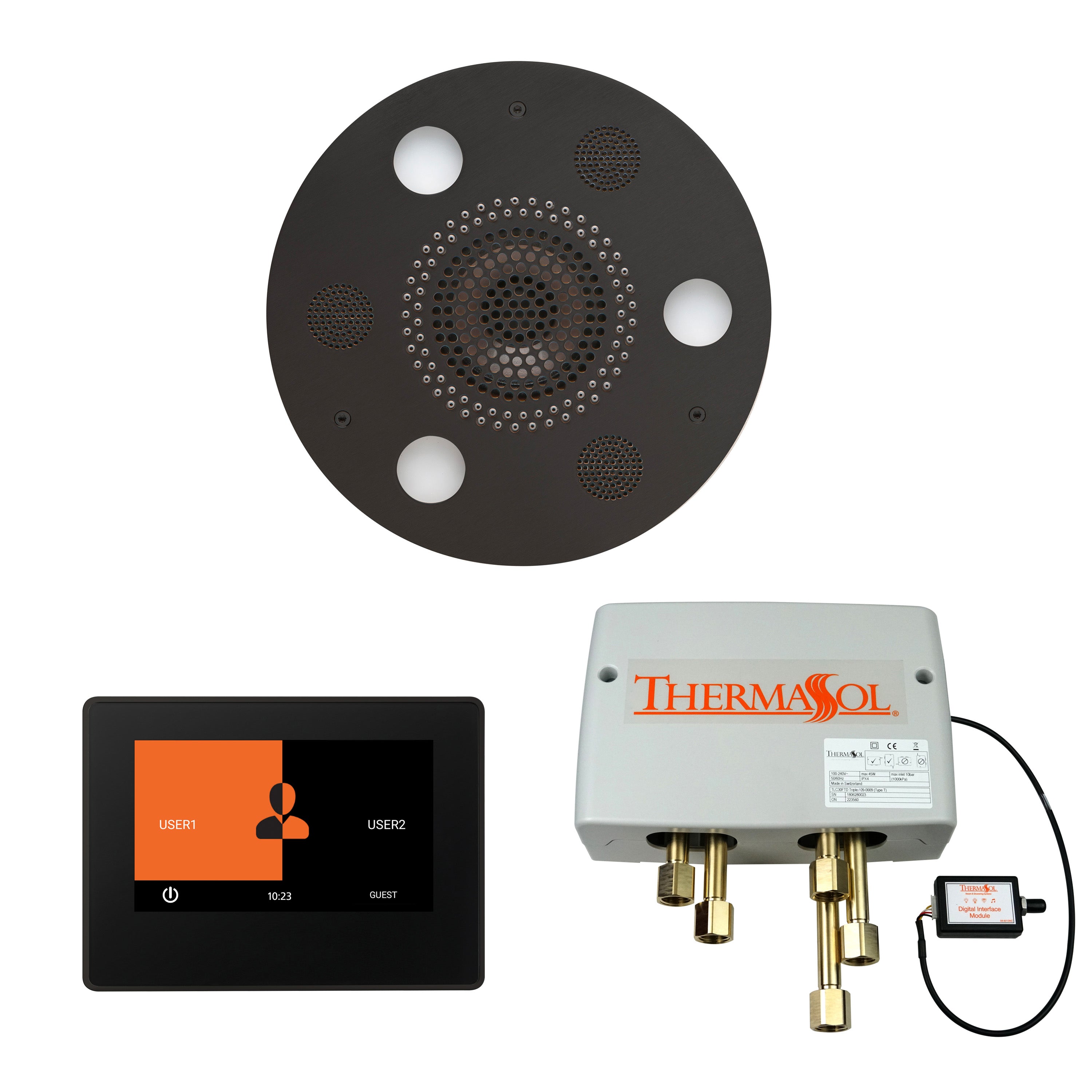 Wellness Shower Package - Serenity Advanced (Round) + ThermaTouch 7 Control (Black Trim) + Digital Shower Valve - Maison&Co.