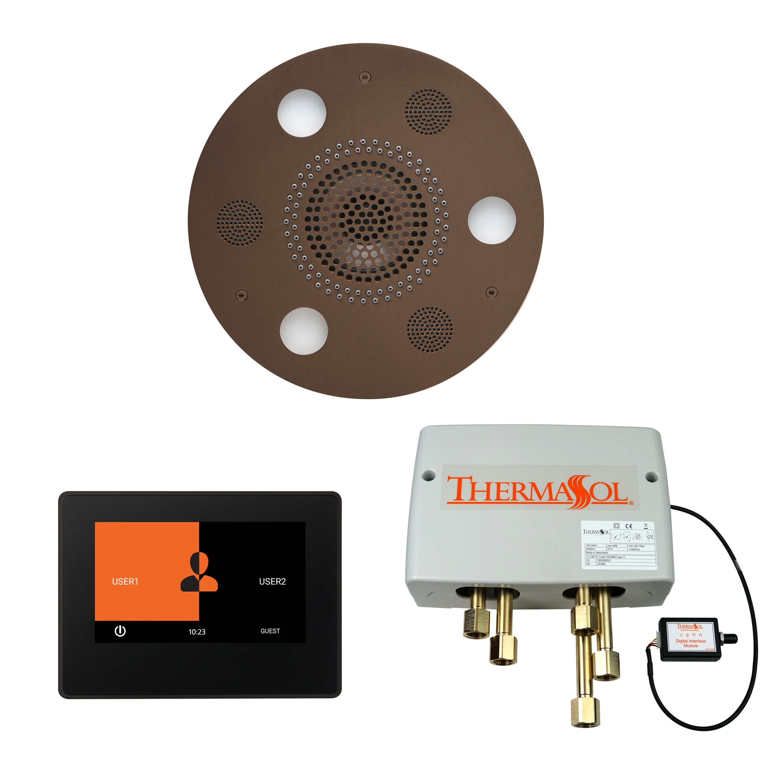 Wellness Shower Package - Serenity Advanced (Round) + ThermaTouch 7 Control (Black Trim) + Digital Shower Valve - Maison&Co.
