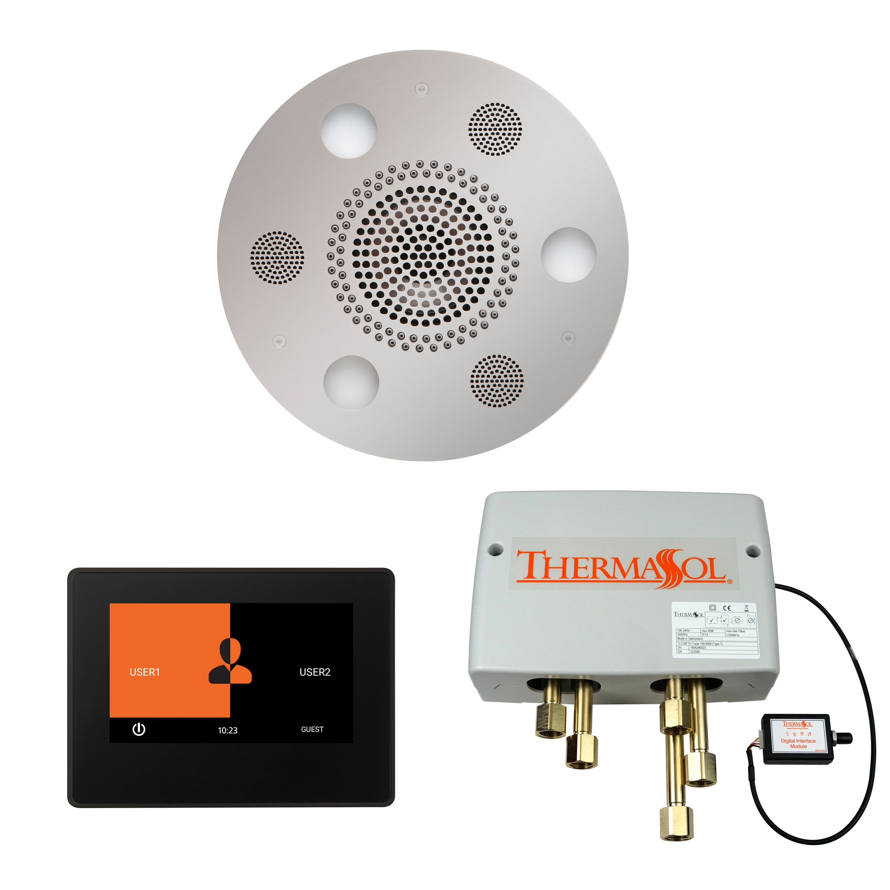 Wellness Shower Package - Serenity Advanced (Round) + ThermaTouch 7 Control (Black Trim) + Digital Shower Valve - Maison&Co.