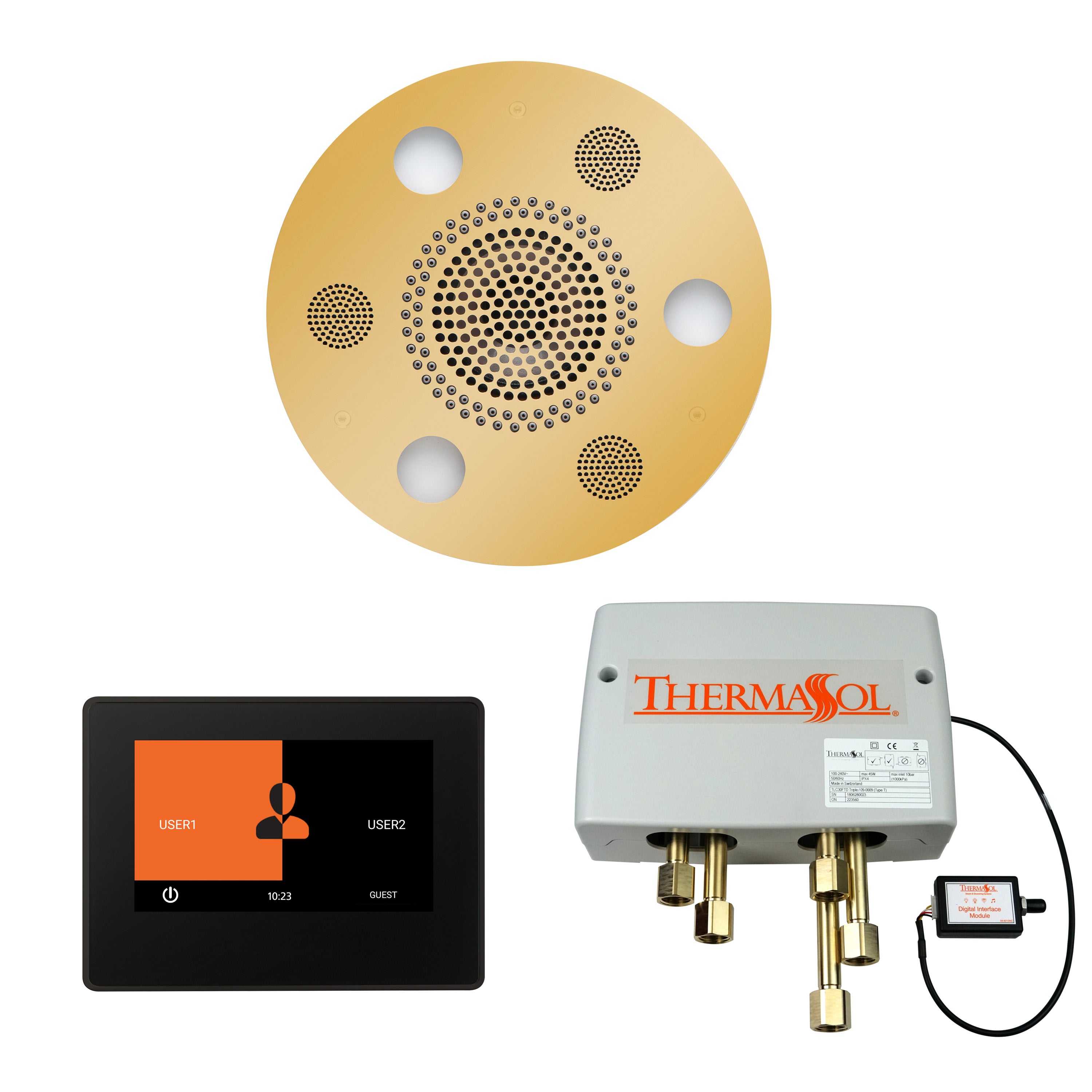 Wellness Shower Package - Serenity Advanced (Round) + ThermaTouch 7 Control (Black Trim) + Digital Shower Valve - Maison&Co.