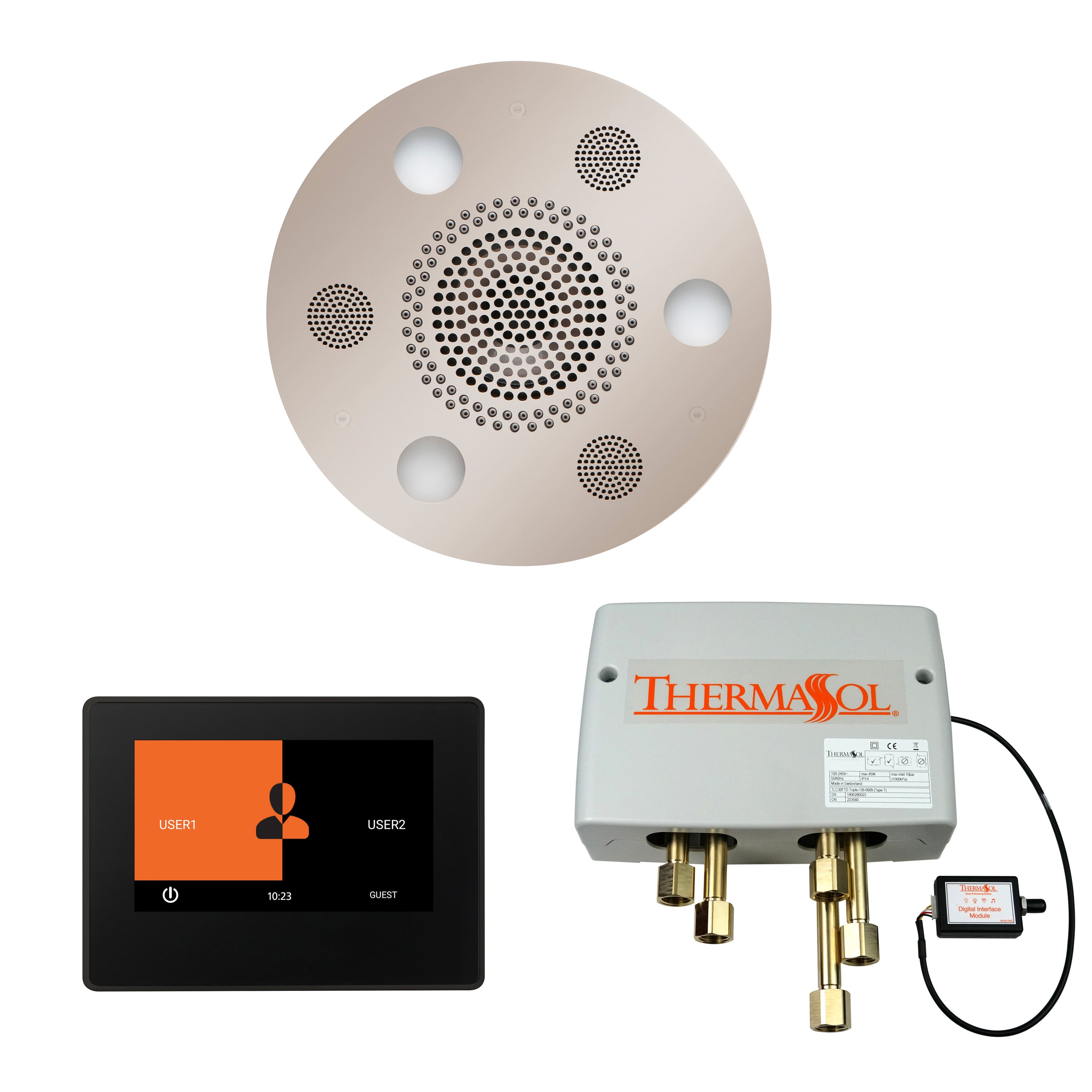 Wellness Shower Package - Serenity Advanced (Round) + ThermaTouch 7 Control (Black Trim) + Digital Shower Valve - Maison&Co.