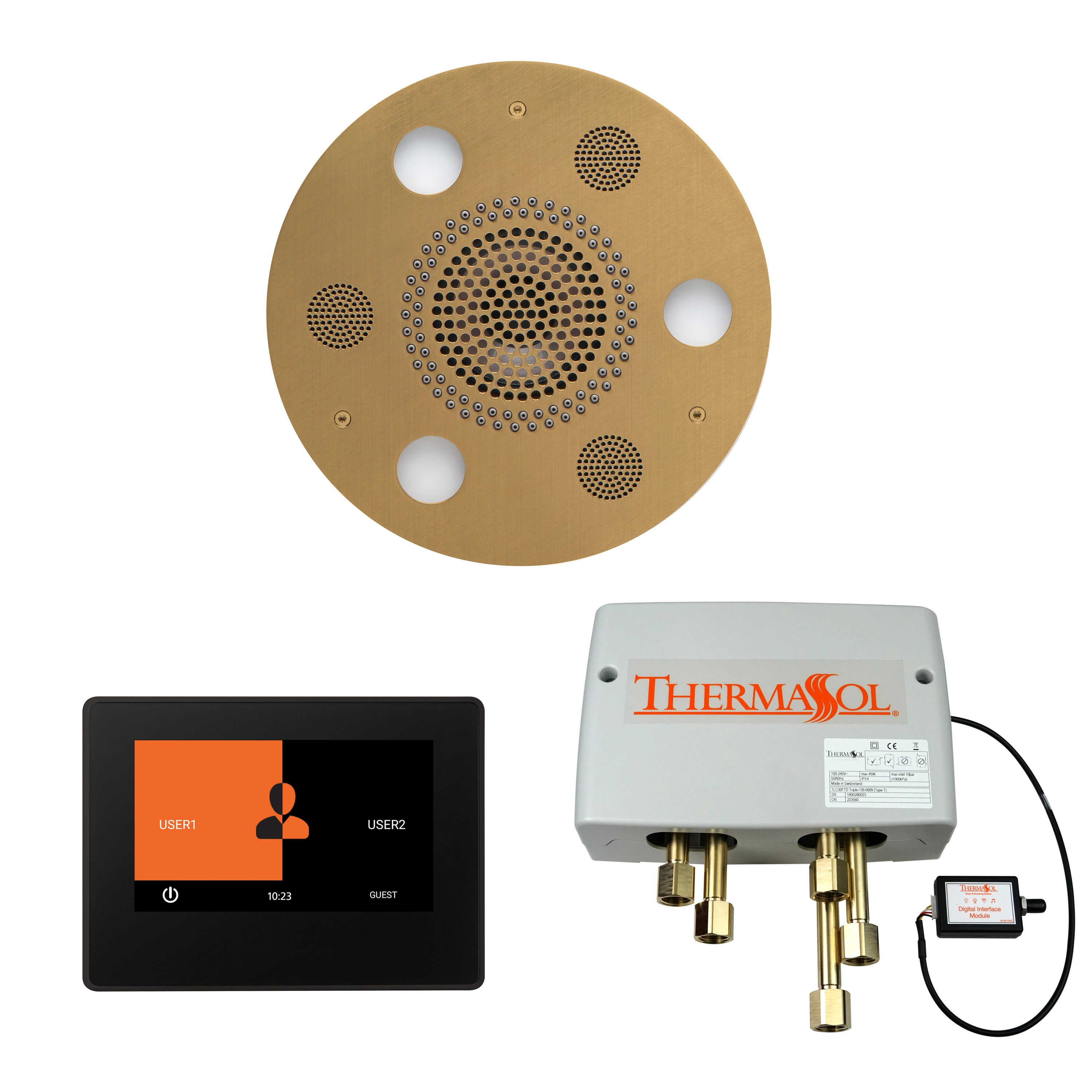 Wellness Shower Package - Serenity Advanced (Round) + ThermaTouch 7 Control (Black Trim) + Digital Shower Valve - Maison&Co.