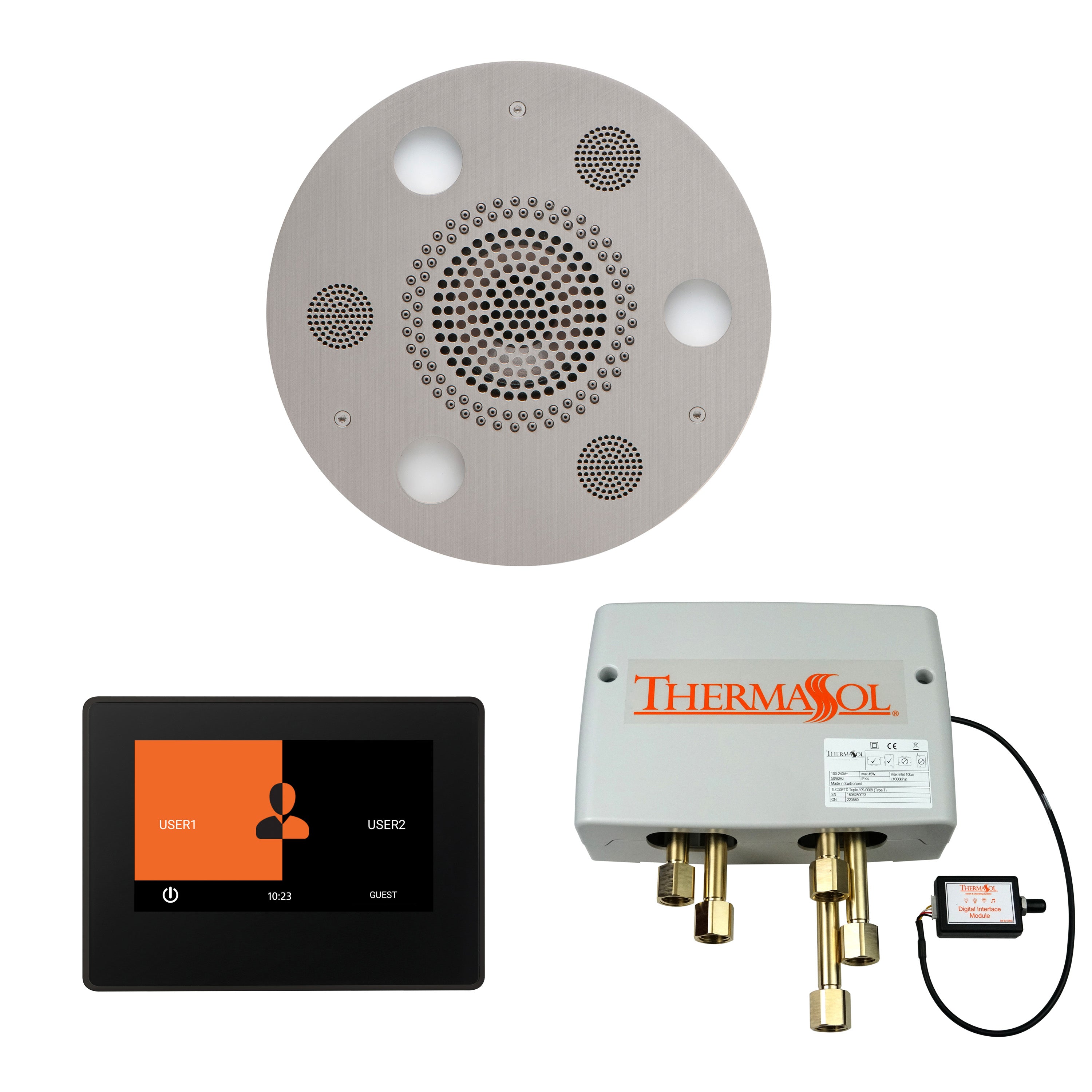 Wellness Shower Package - Serenity Advanced (Round) + ThermaTouch 7 Control (Black Trim) + Digital Shower Valve - Maison&Co.