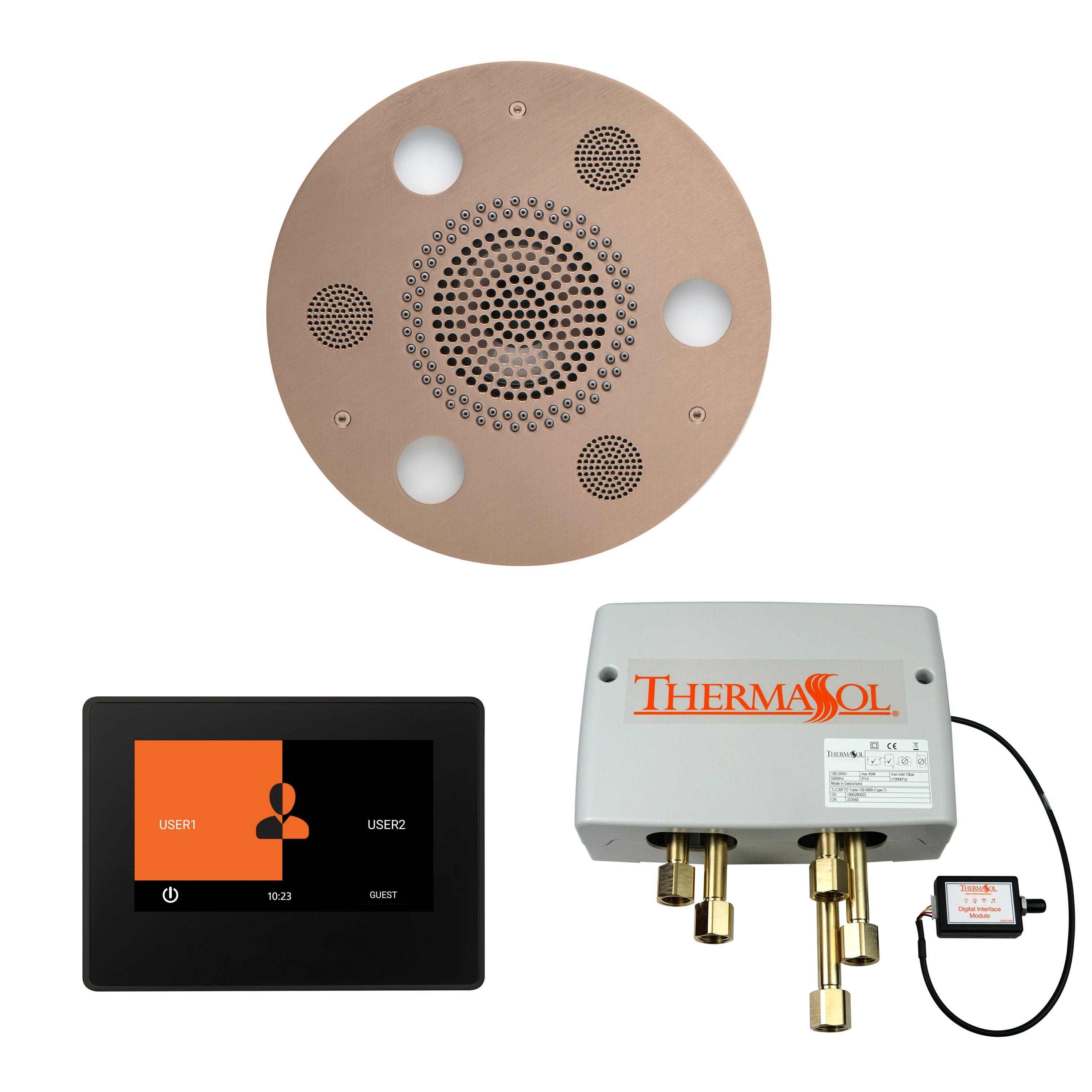 Wellness Shower Package - Serenity Advanced (Round) + ThermaTouch 7 Control (Black Trim) + Digital Shower Valve - Maison&Co.
