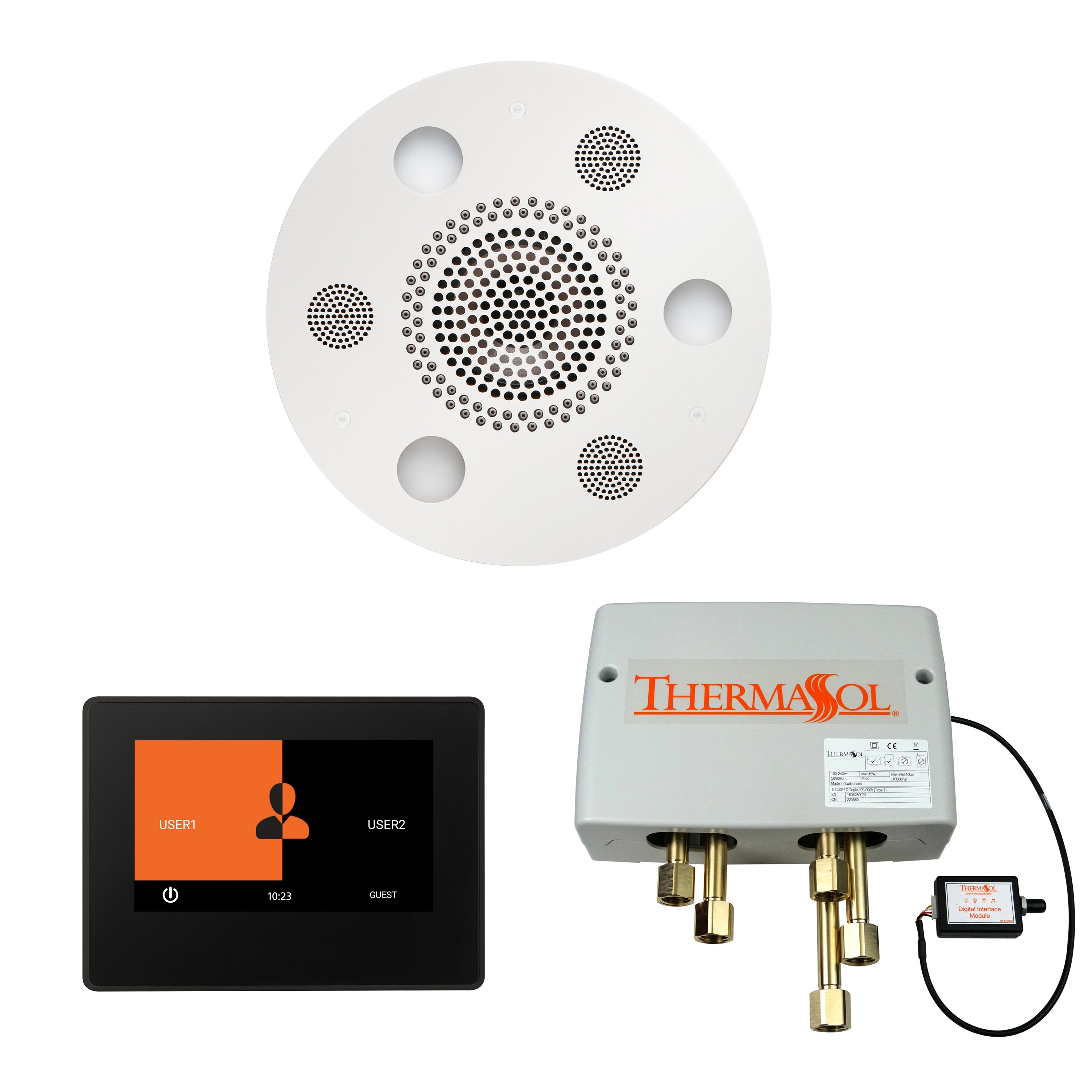 Wellness Shower Package - Serenity Advanced (Round) + ThermaTouch 7 Control (Black Trim) + Digital Shower Valve - Maison&Co.