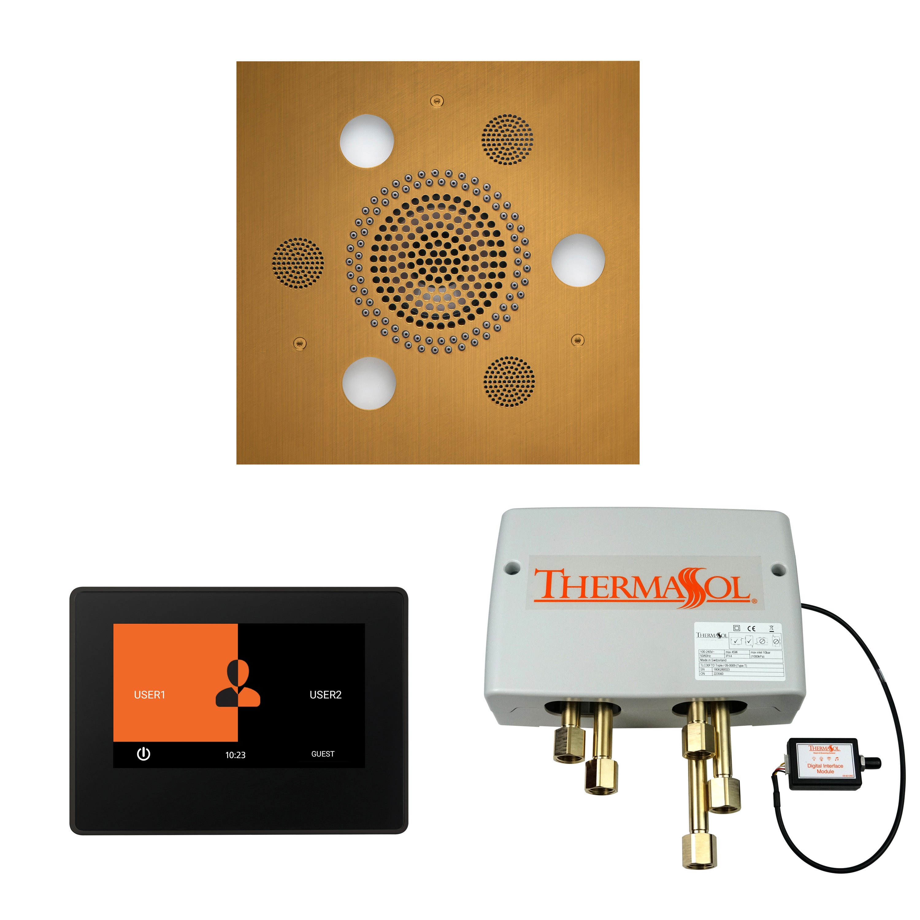Wellness Shower Package - Serenity Advanced (Square) + ThermaTouch 7 Control (Black Trim) + Digital Shower Valve - Maison&Co.