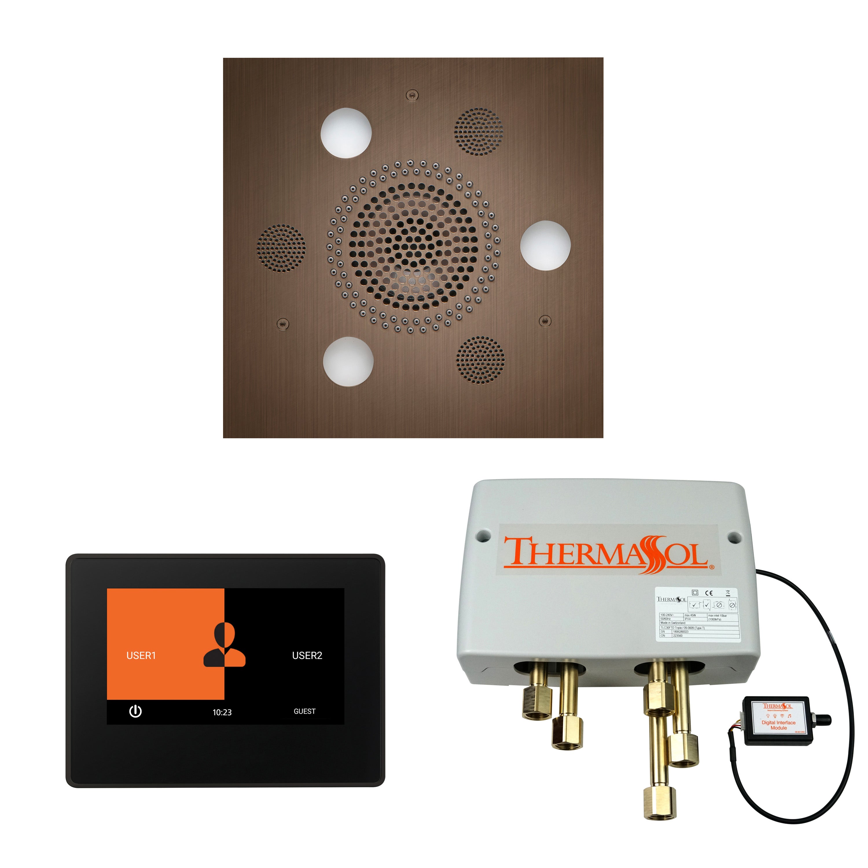 Wellness Shower Package - Serenity Advanced (Square) + ThermaTouch 7 Control (Black Trim) + Digital Shower Valve - Maison&Co.