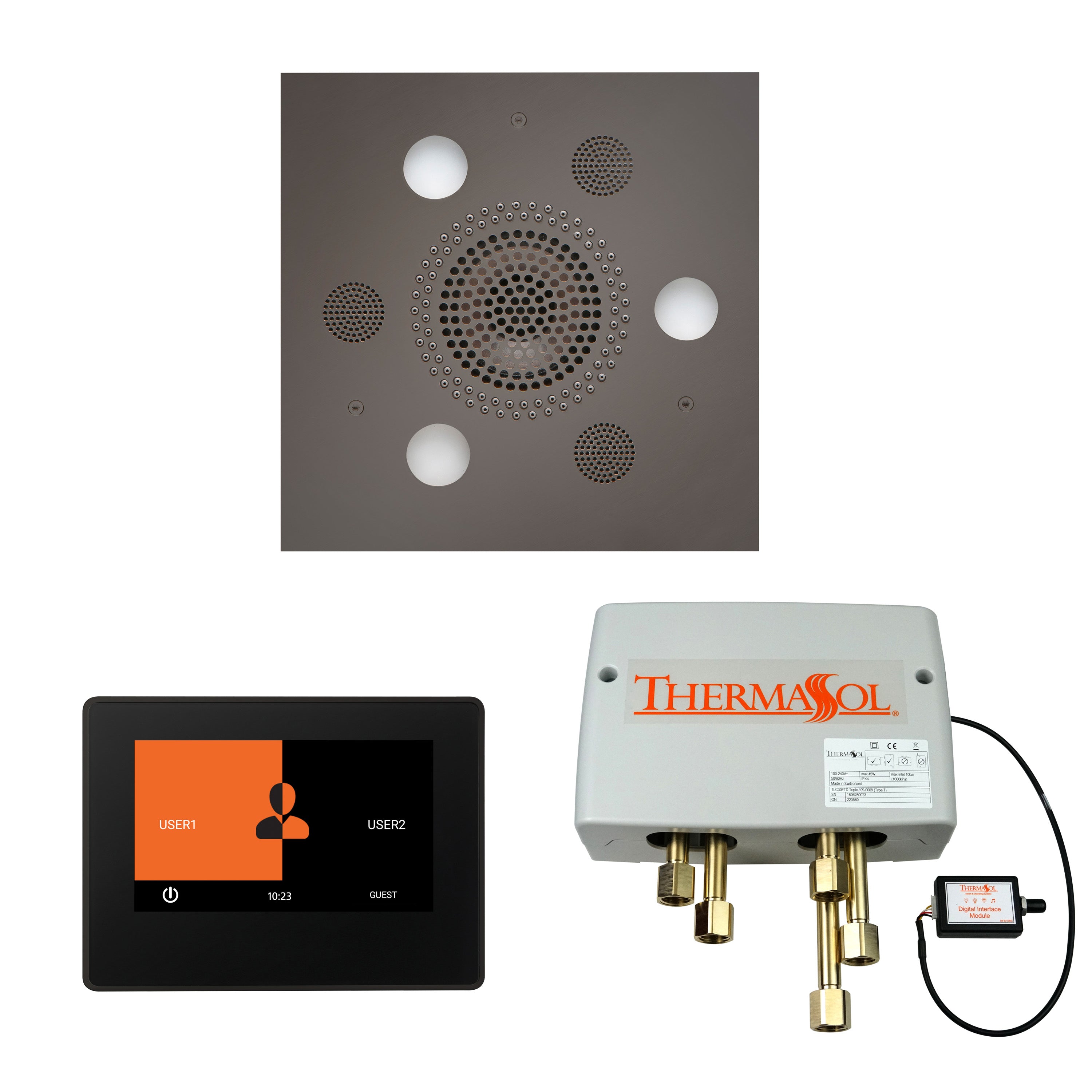 Wellness Shower Package - Serenity Advanced (Square) + ThermaTouch 7 Control (Black Trim) + Digital Shower Valve - Maison&Co.