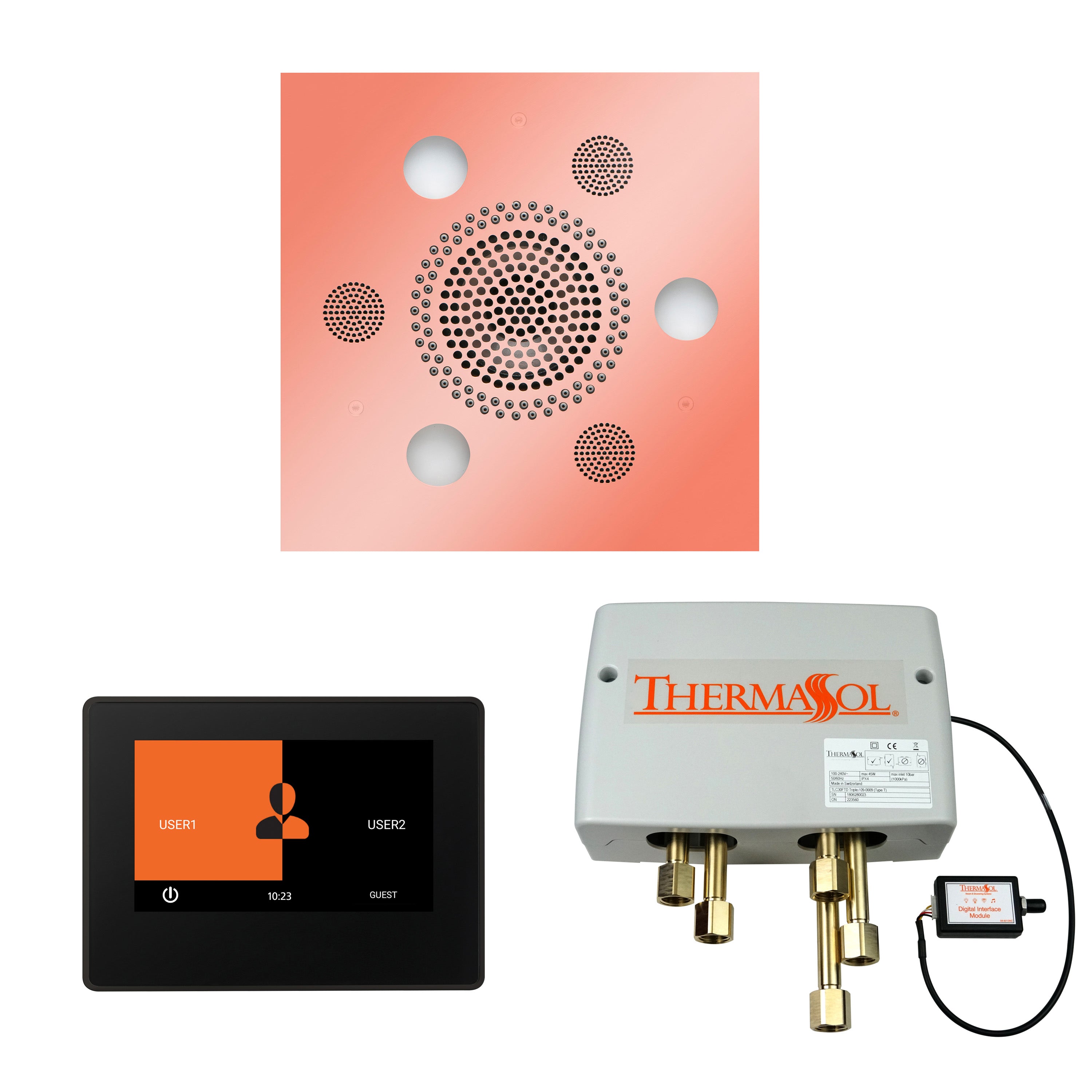 Wellness Shower Package - Serenity Advanced (Square) + ThermaTouch 7 Control (Black Trim) + Digital Shower Valve - Maison&Co.