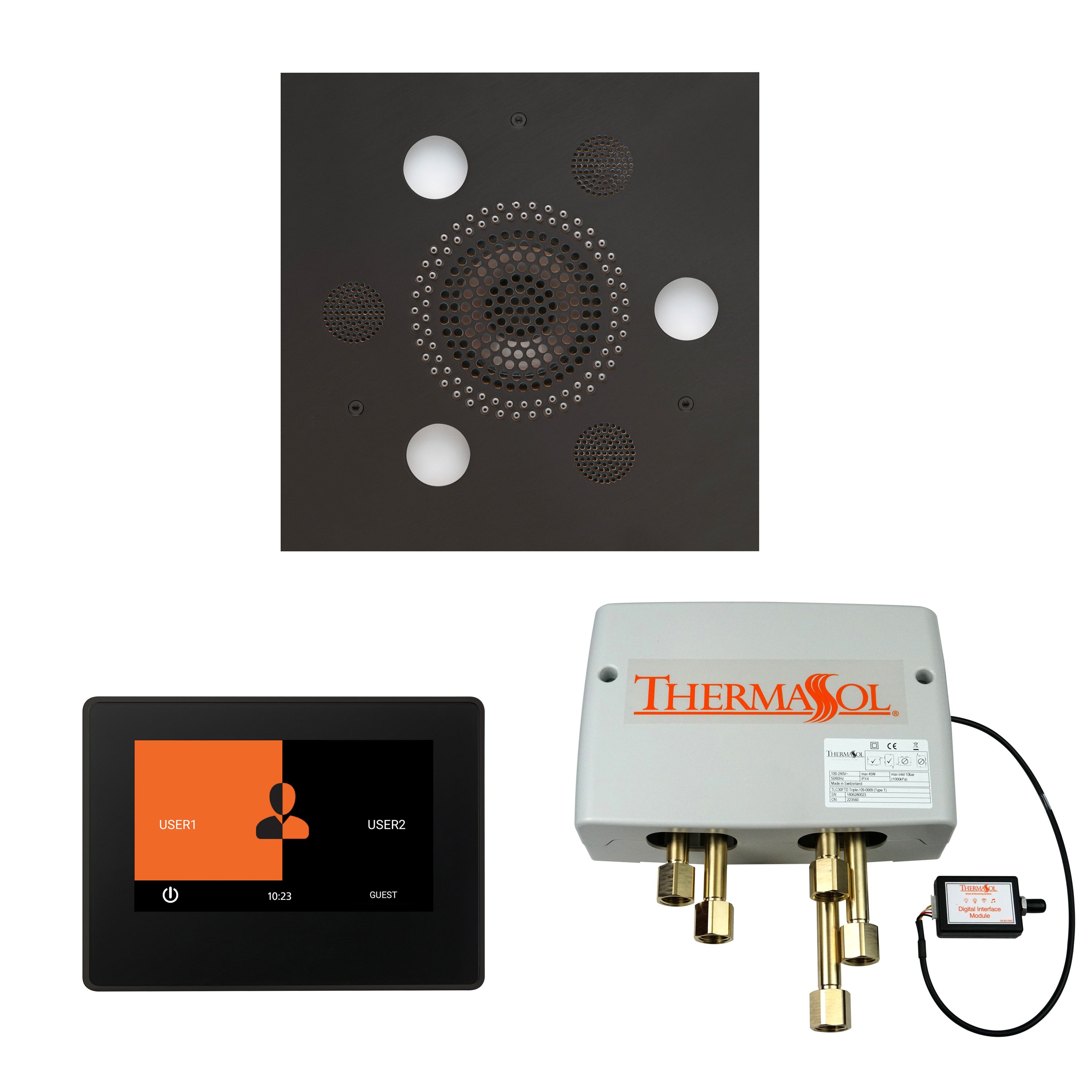 Wellness Shower Package - Serenity Advanced (Square) + ThermaTouch 7 Control (Black Trim) + Digital Shower Valve - Maison&Co.