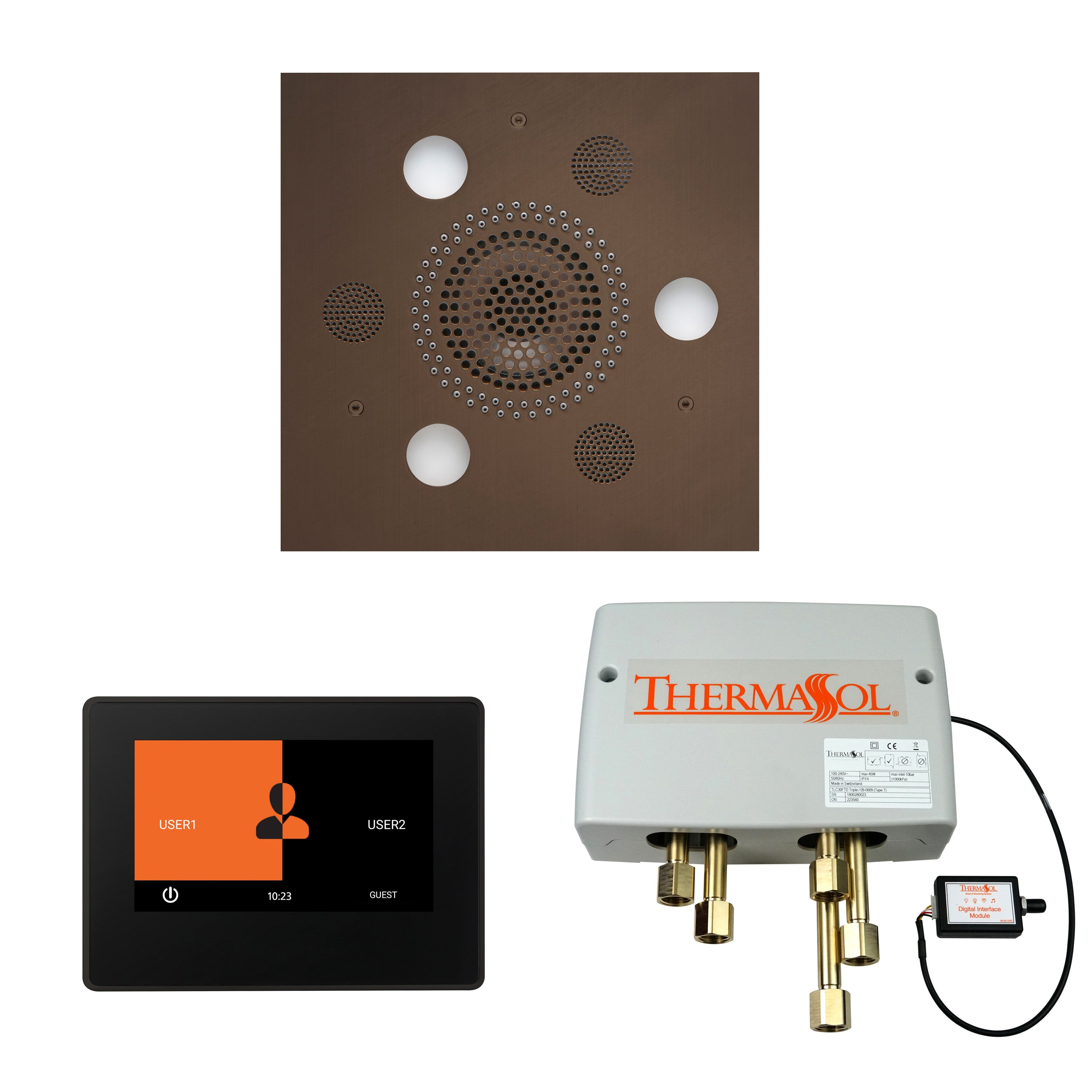 Wellness Shower Package - Serenity Advanced (Square) + ThermaTouch 7 Control (Black Trim) + Digital Shower Valve - Maison&Co.