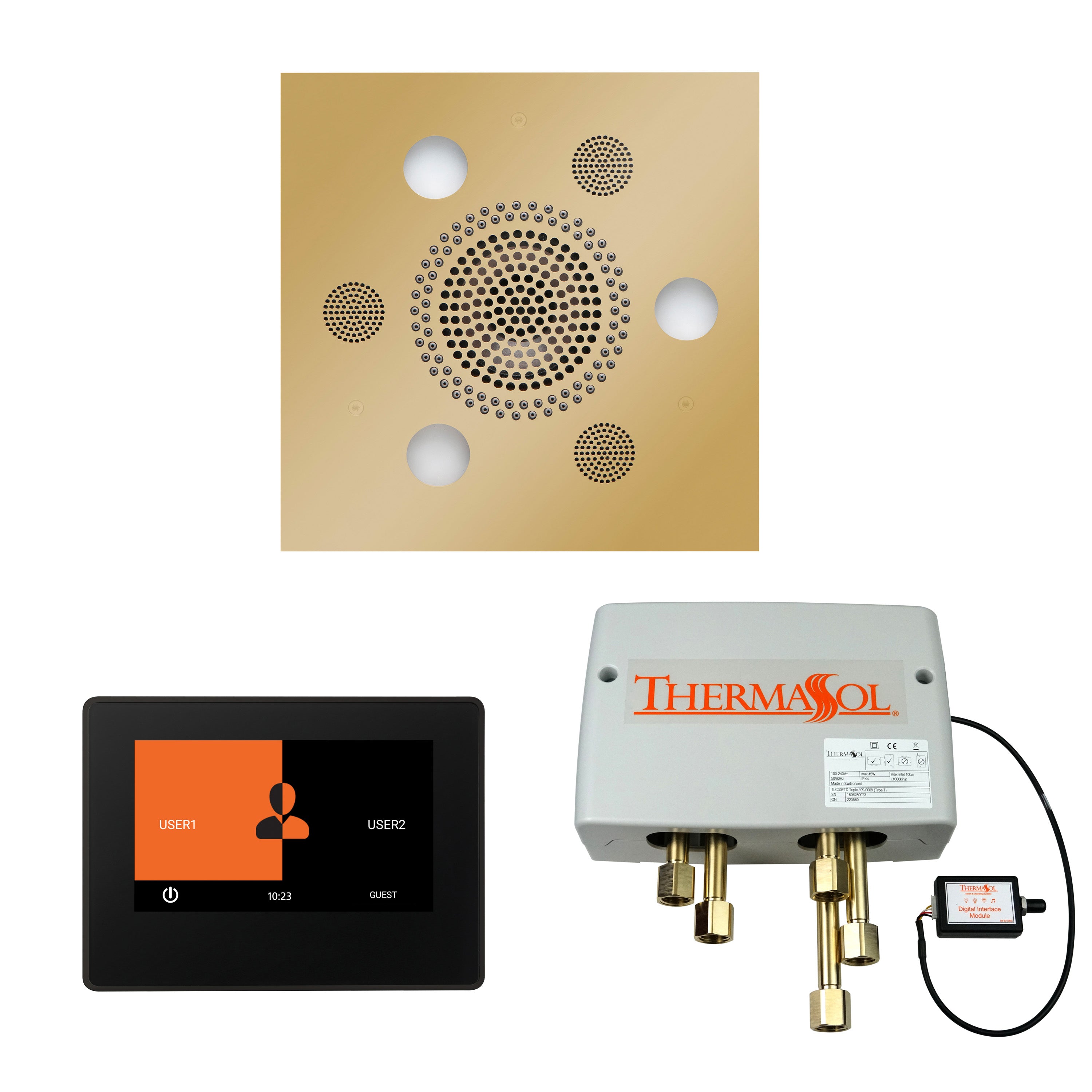 Wellness Shower Package - Serenity Advanced (Square) + ThermaTouch 7 Control (Black Trim) + Digital Shower Valve - Maison&Co.