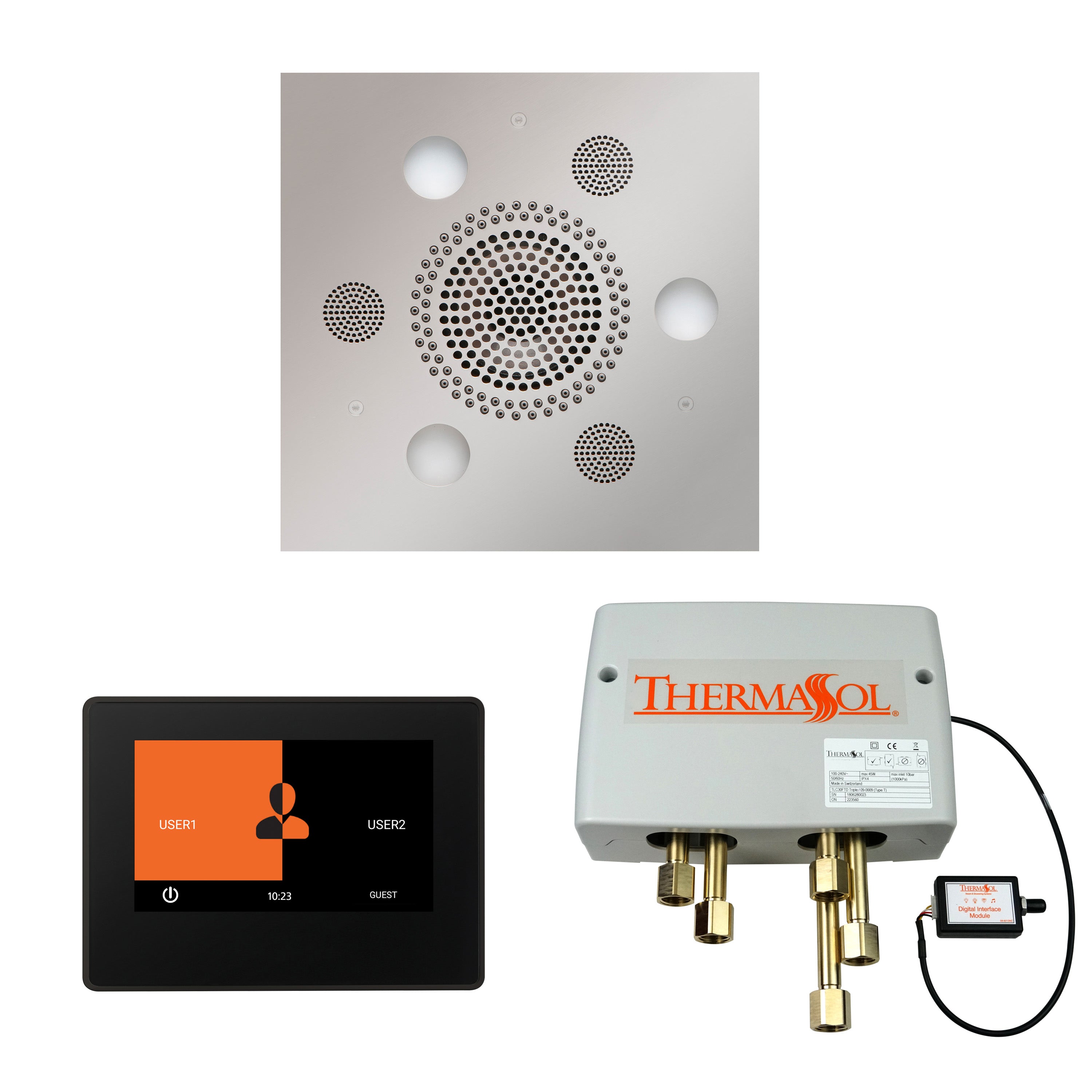 Wellness Shower Package - Serenity Advanced (Square) + ThermaTouch 7 Control (Black Trim) + Digital Shower Valve - Maison&Co.