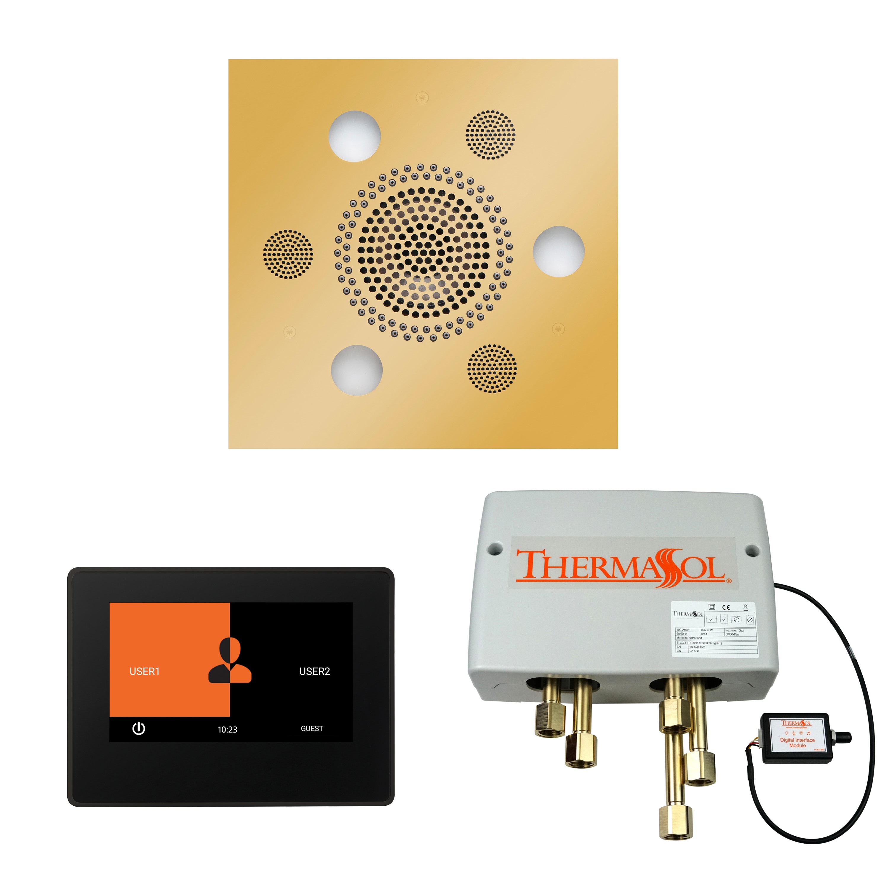 Wellness Shower Package - Serenity Advanced (Square) + ThermaTouch 7 Control (Black Trim) + Digital Shower Valve - Maison&Co.