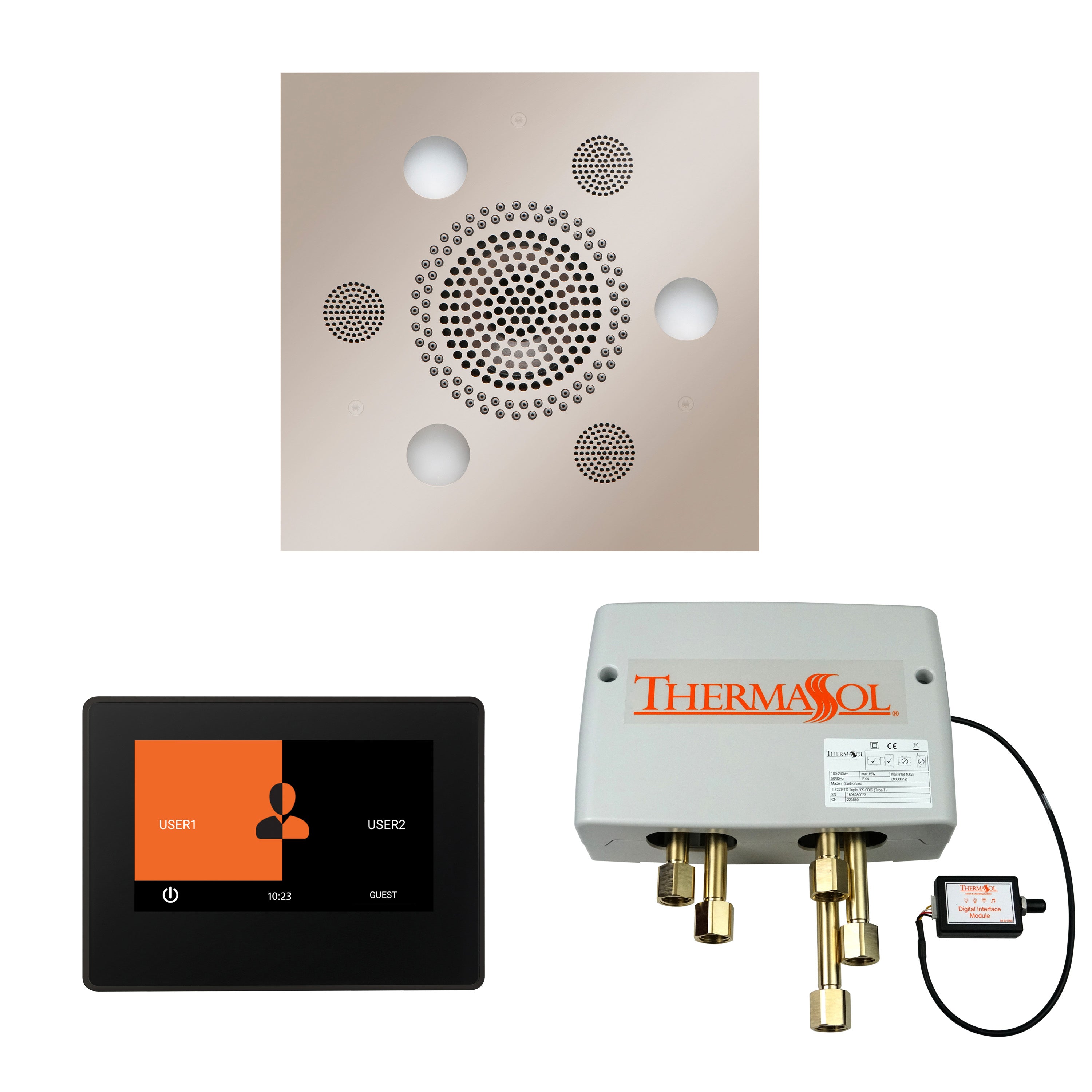 Wellness Shower Package - Serenity Advanced (Square) + ThermaTouch 7 Control (Black Trim) + Digital Shower Valve - Maison&Co.