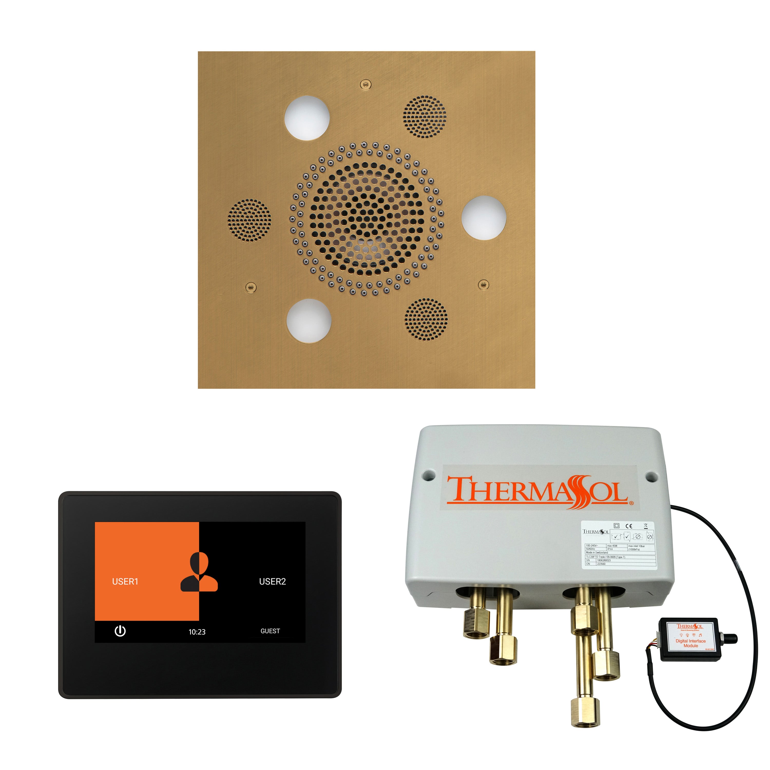Wellness Shower Package - Serenity Advanced (Square) + ThermaTouch 7 Control (Black Trim) + Digital Shower Valve - Maison&Co.