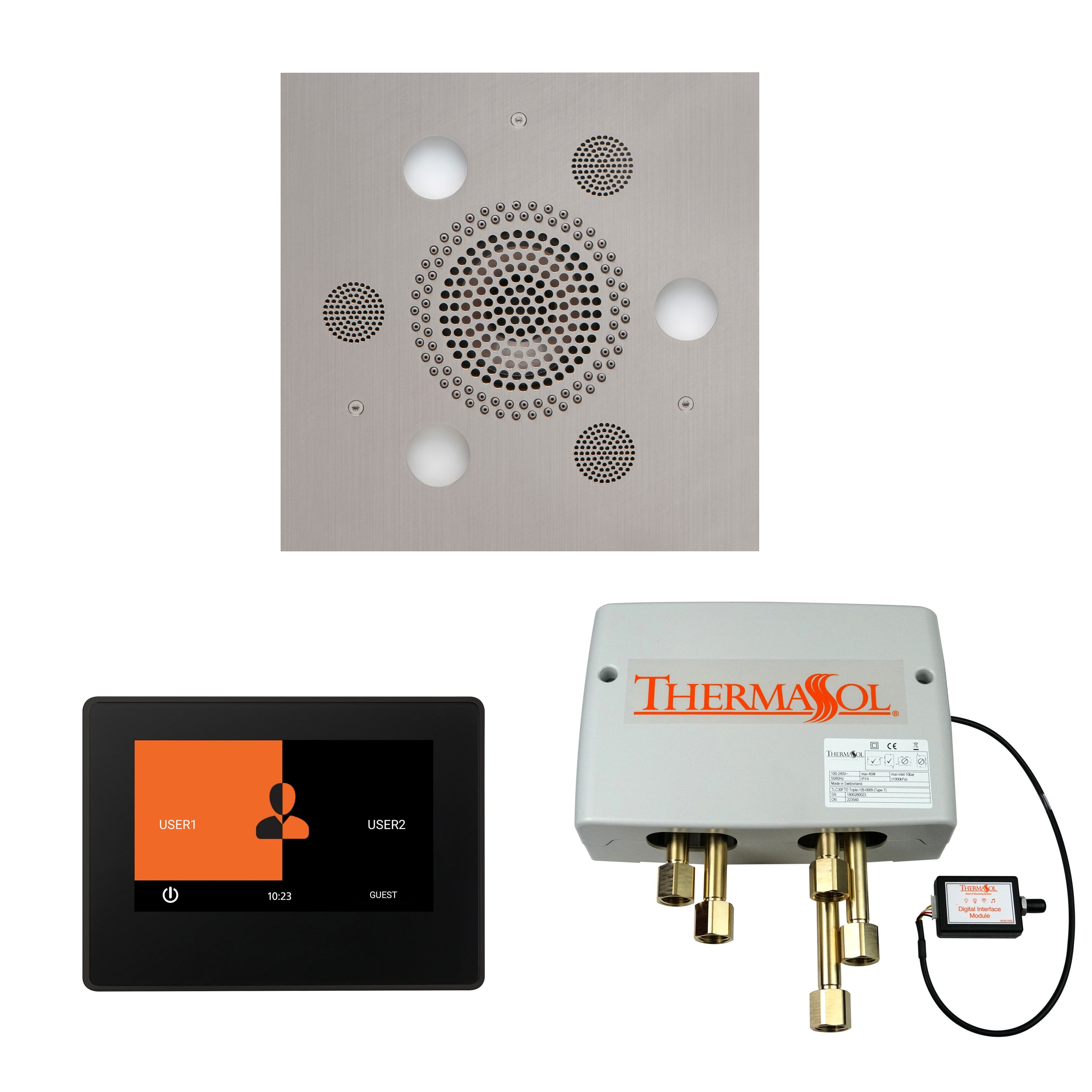 Wellness Shower Package - Serenity Advanced (Square) + ThermaTouch 7 Control (Black Trim) + Digital Shower Valve - Maison&Co.