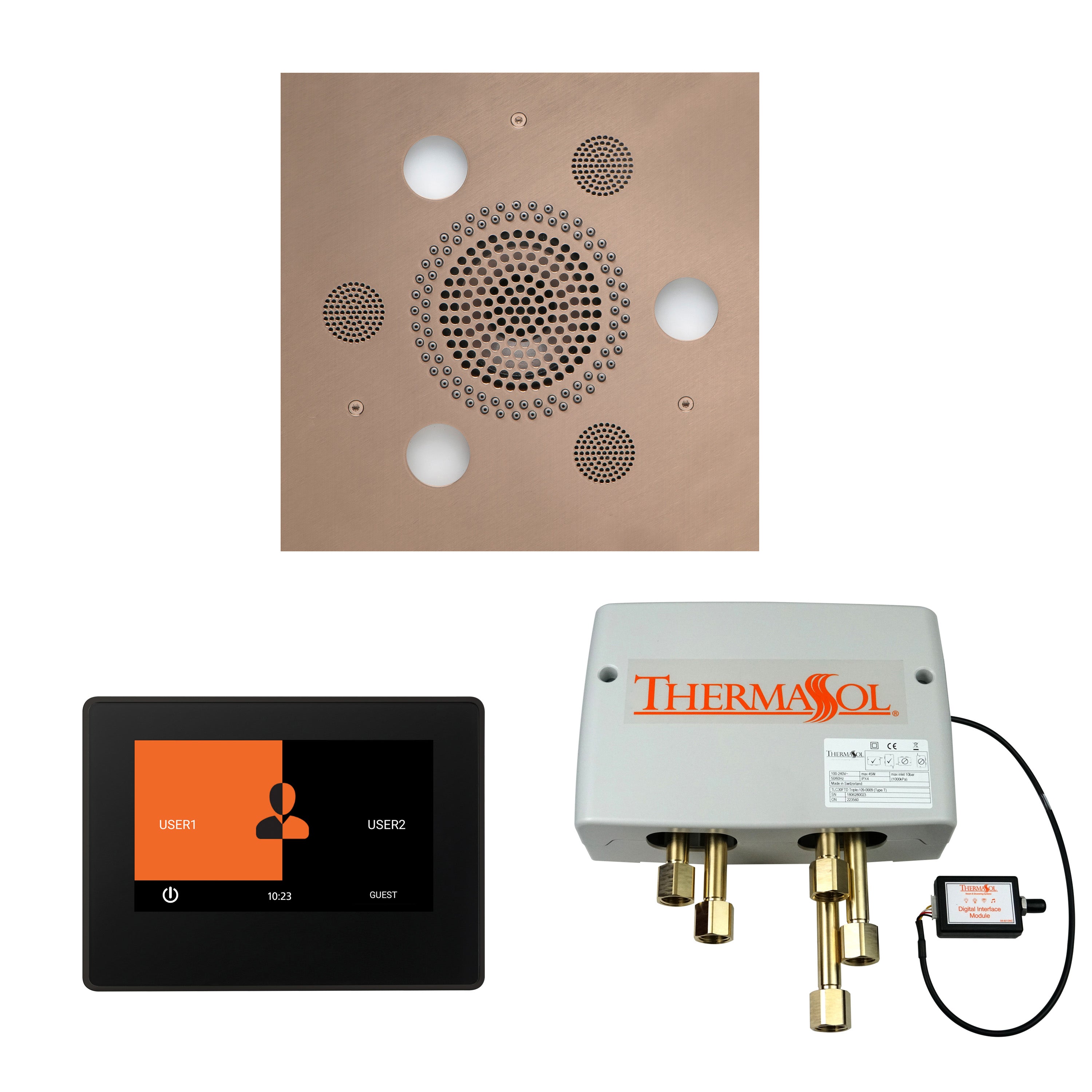 Wellness Shower Package - Serenity Advanced (Square) + ThermaTouch 7 Control (Black Trim) + Digital Shower Valve - Maison&Co.