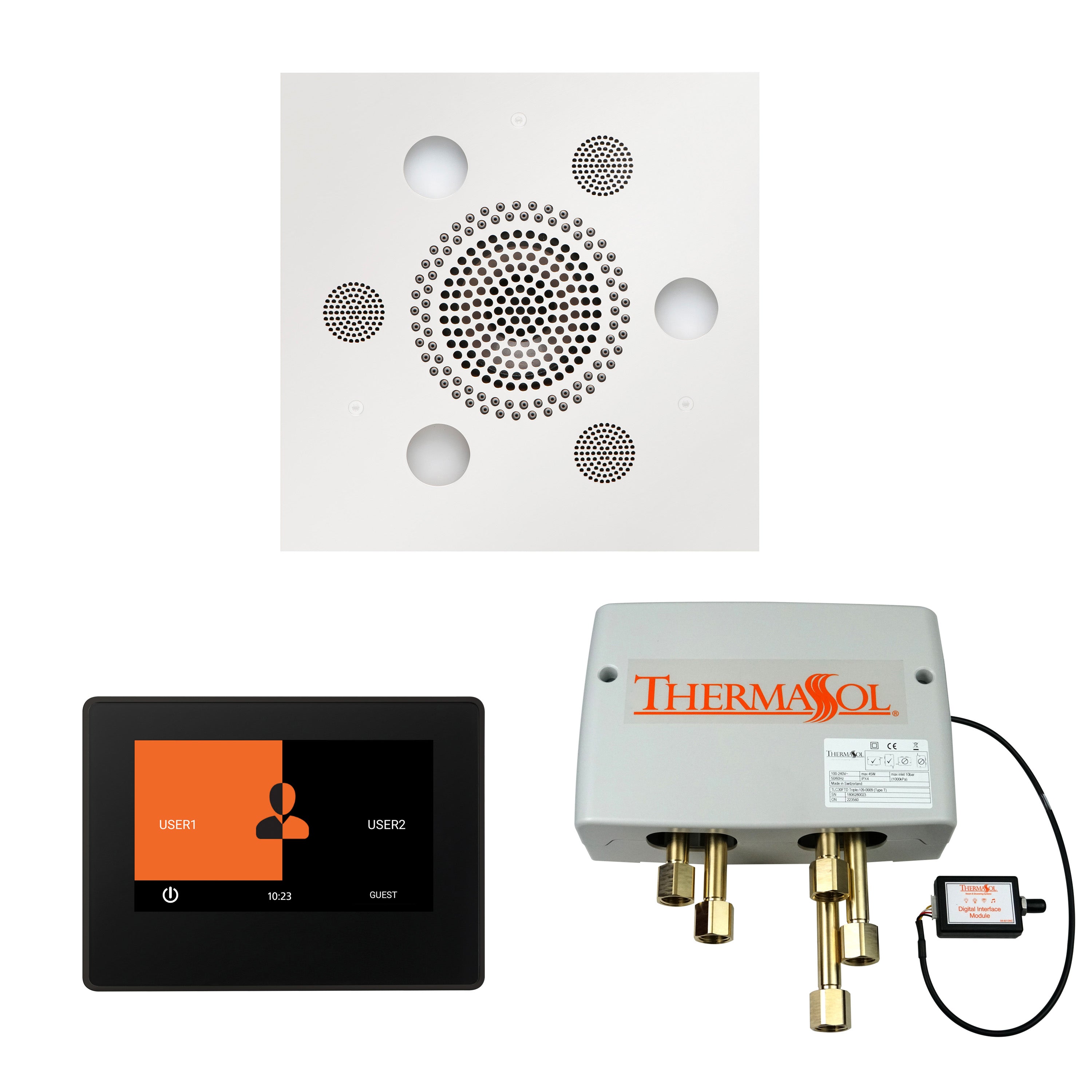 Wellness Shower Package - Serenity Advanced (Square) + ThermaTouch 7 Control (Black Trim) + Digital Shower Valve - Maison&Co.