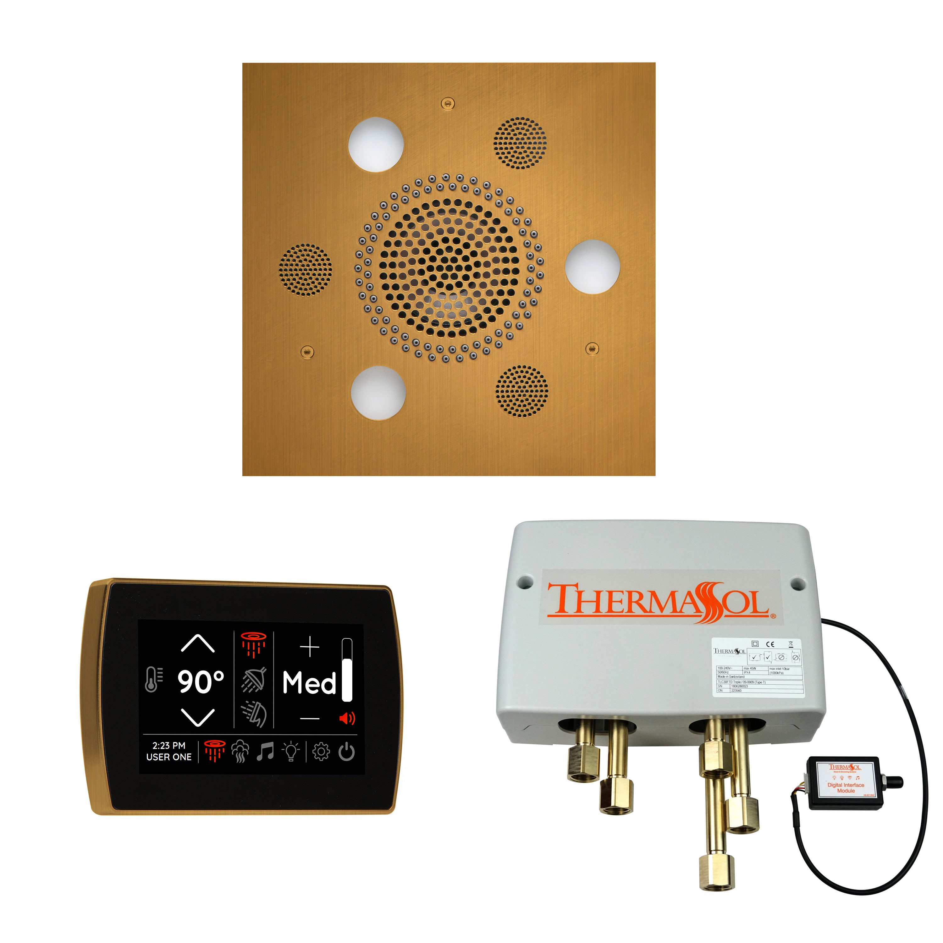 Wellness Shower Package - Serenity Advanced (Square) + SignaTouch Control (Recessed, Black Trim) + Digital Shower Valve - Maison&Co.