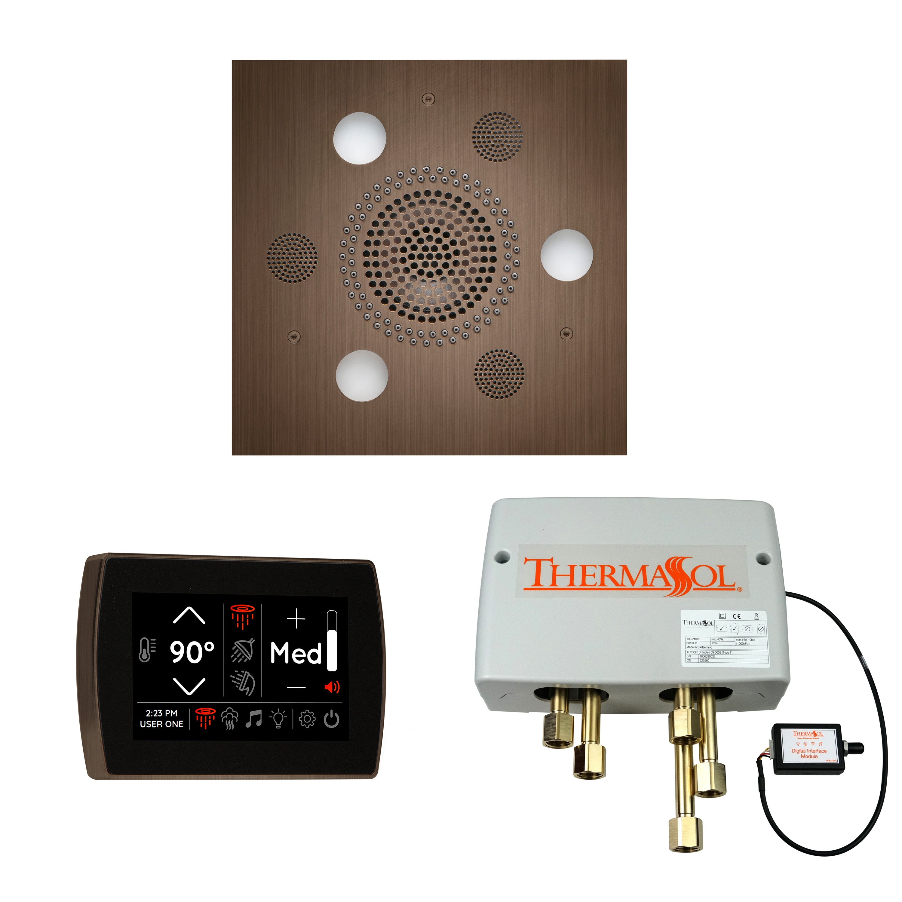 Wellness Shower Package - Serenity Advanced (Square) + SignaTouch Control (Recessed, Black Trim) + Digital Shower Valve - Maison&Co.