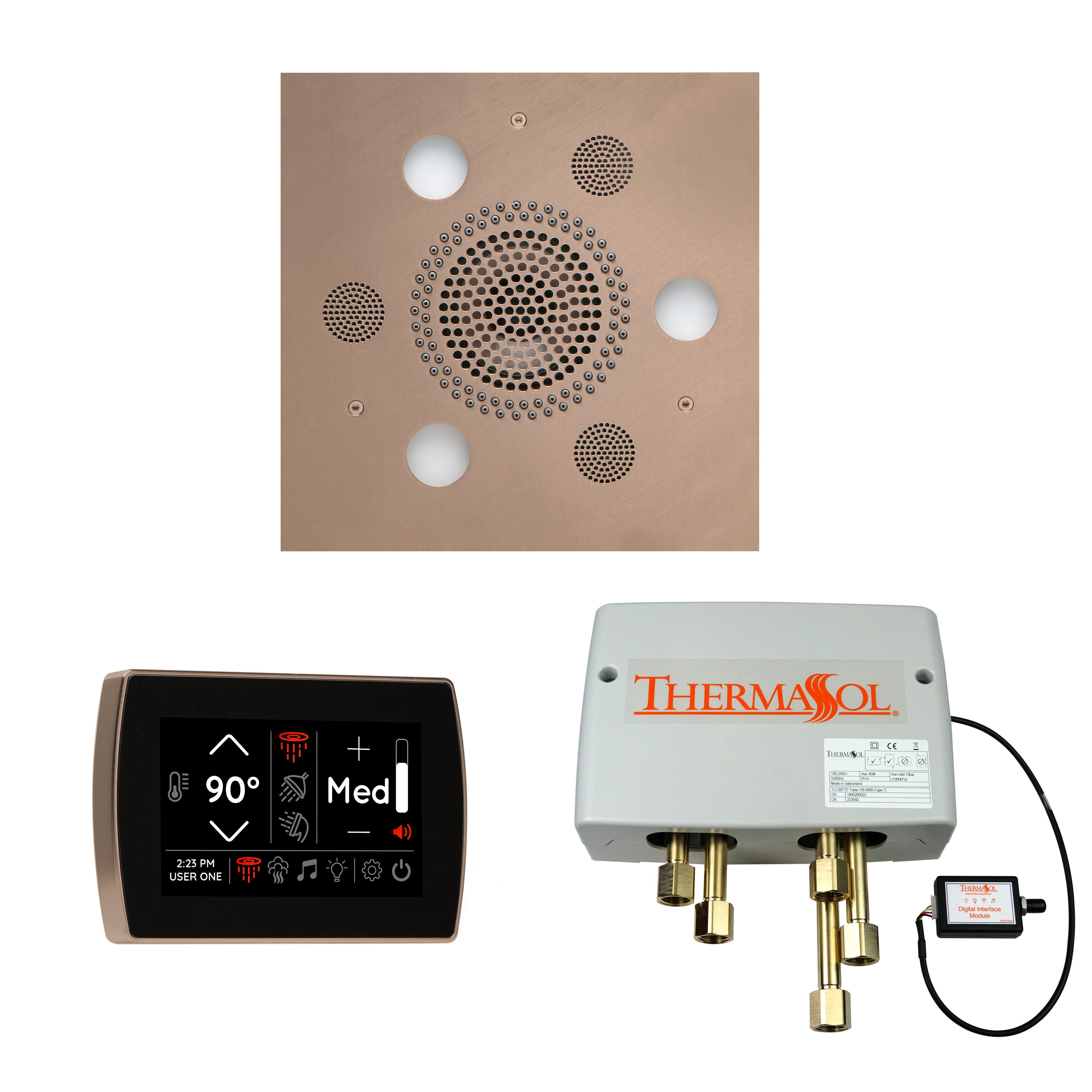 Wellness Shower Package - Serenity Advanced (Square) + SignaTouch Control (Recessed, Black Trim) + Digital Shower Valve - Maison&Co.