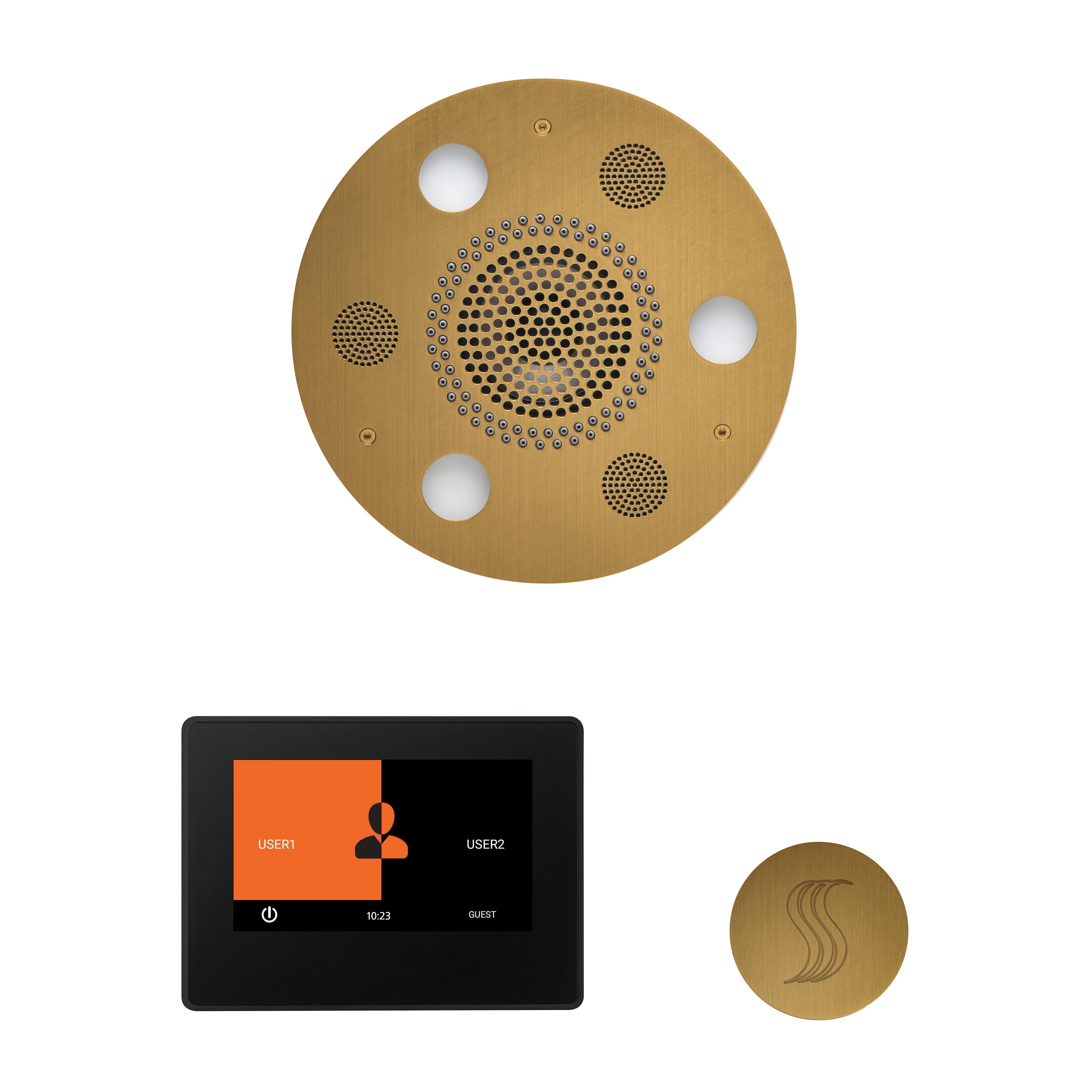 Wellness Steam Package - Serenity Advanced (Round) + ThermaTouch 7 Control (Black Trim) + Steam Head (Round) - Maison&Co.