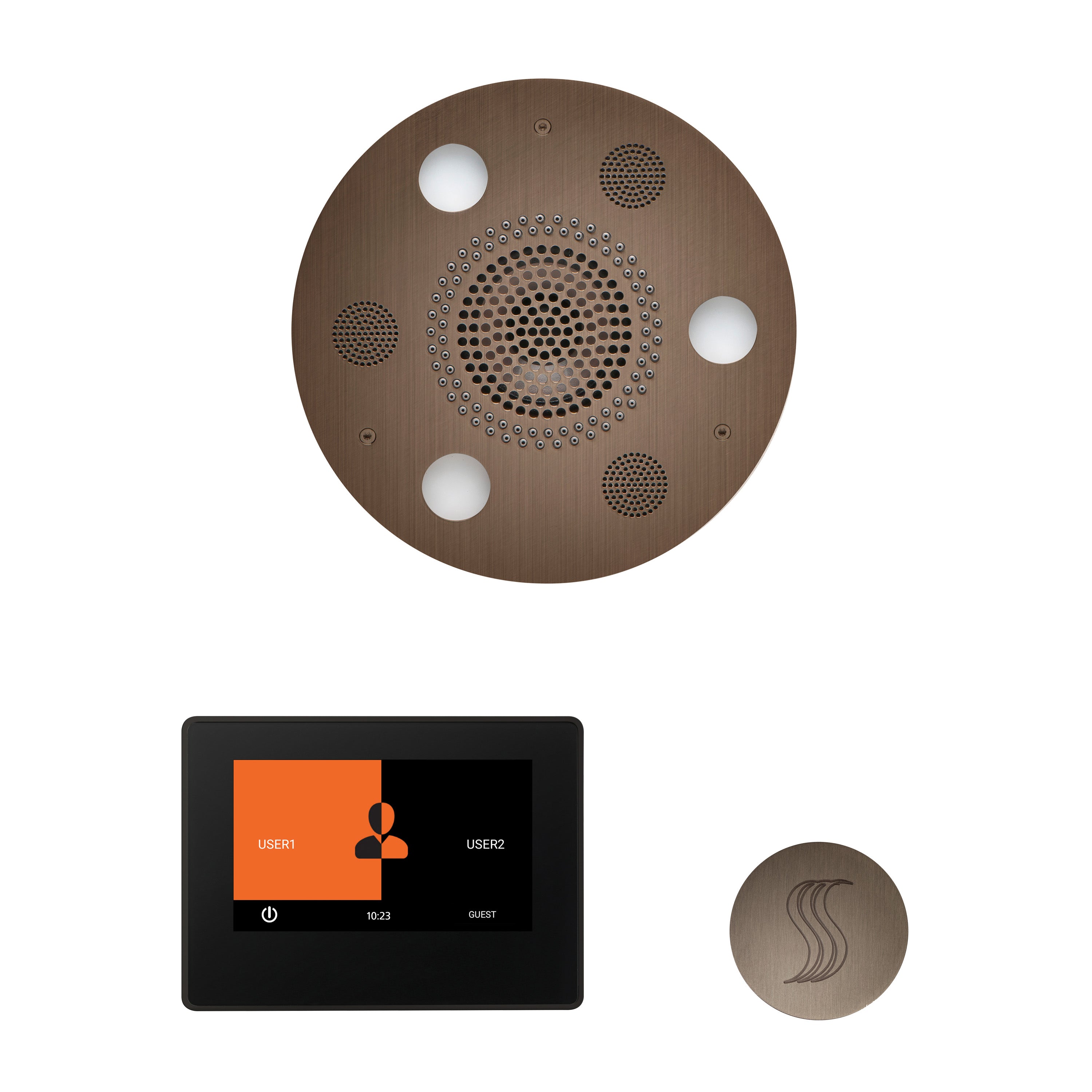 Wellness Steam Package - Serenity Advanced (Round) + ThermaTouch 7 Control (Black Trim) + Steam Head (Round) - Maison&Co.
