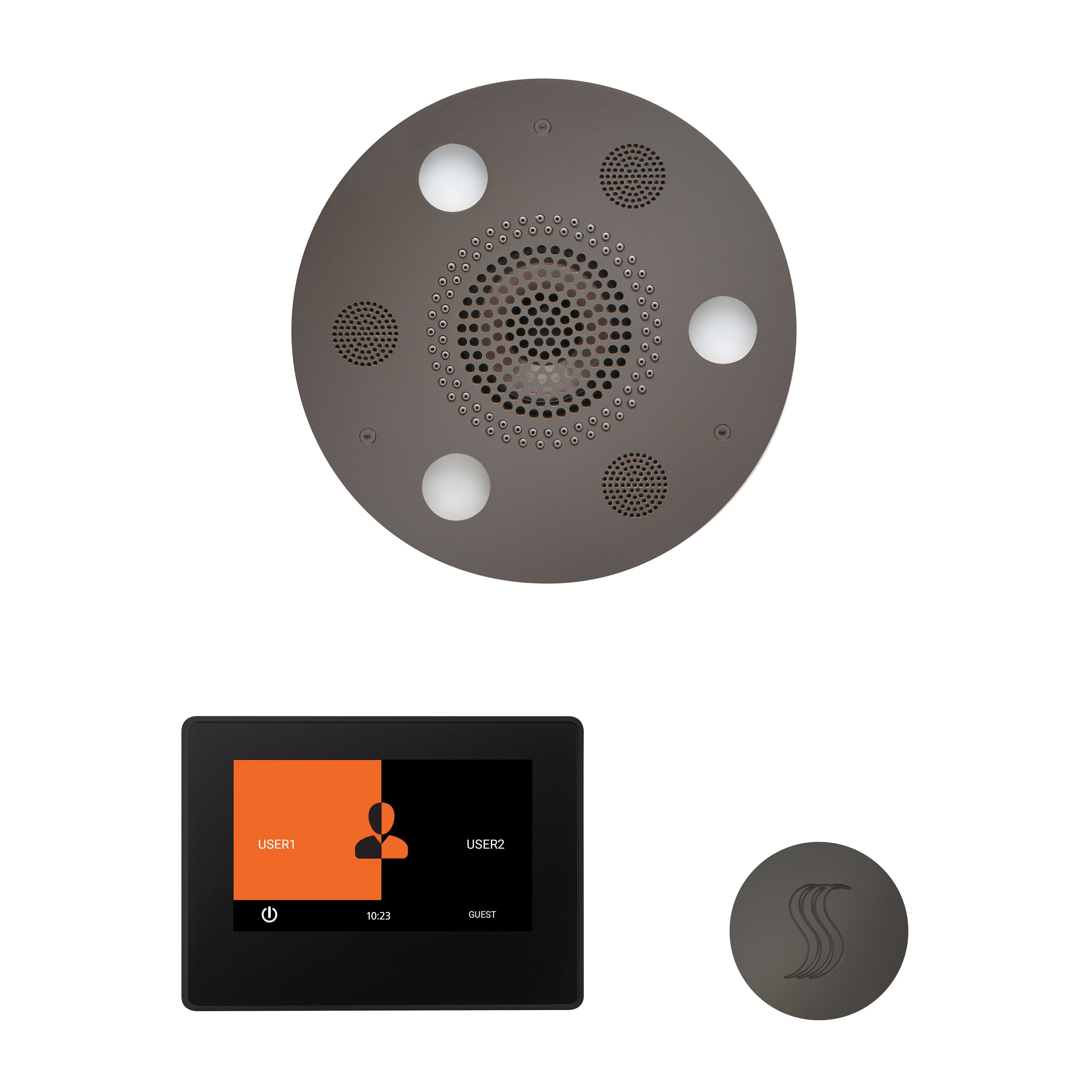 Wellness Steam Package - Serenity Advanced (Round) + ThermaTouch 7 Control (Black Trim) + Steam Head (Round) - Maison&Co.