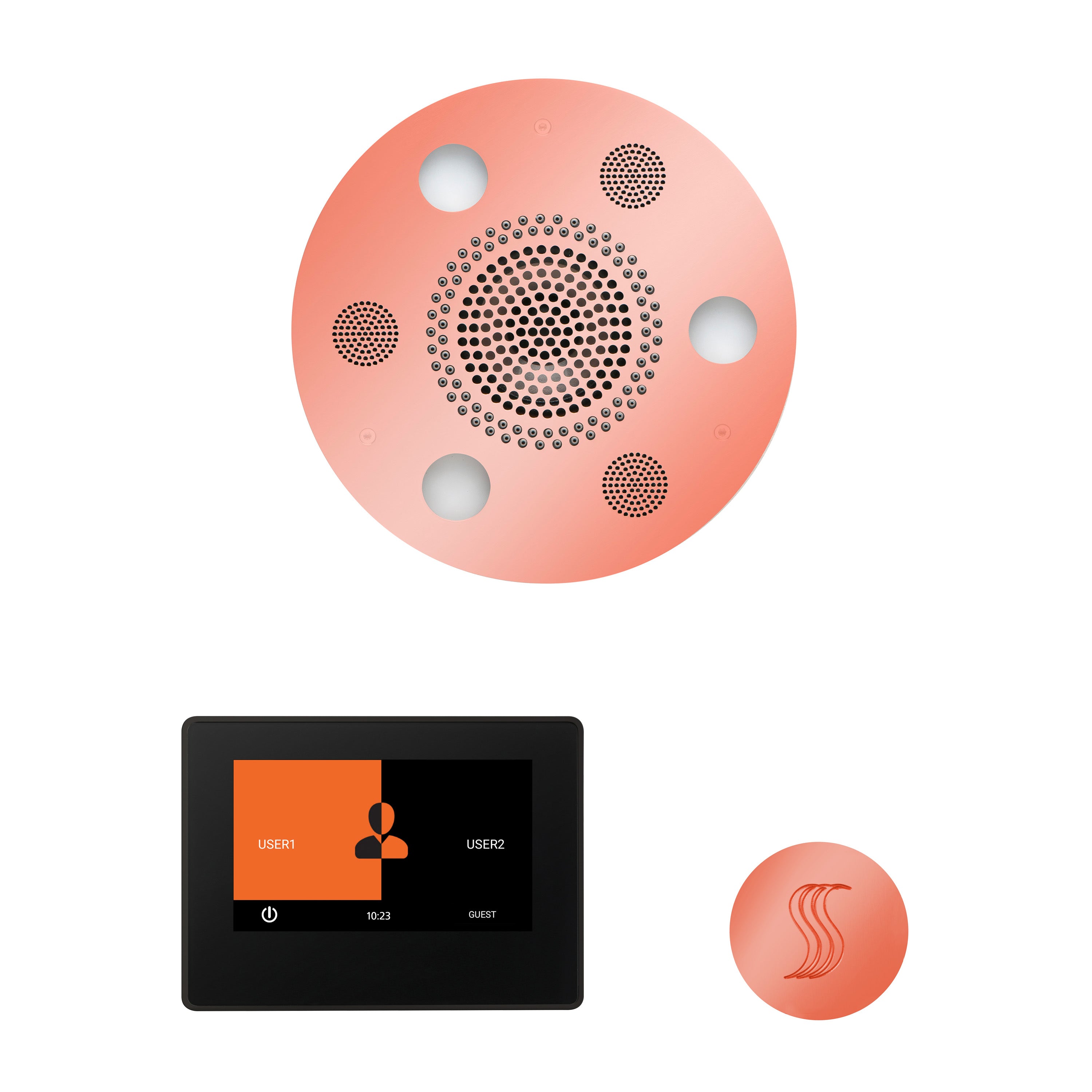 Wellness Steam Package - Serenity Advanced (Round) + ThermaTouch 7 Control (Black Trim) + Steam Head (Round) - Maison&Co.