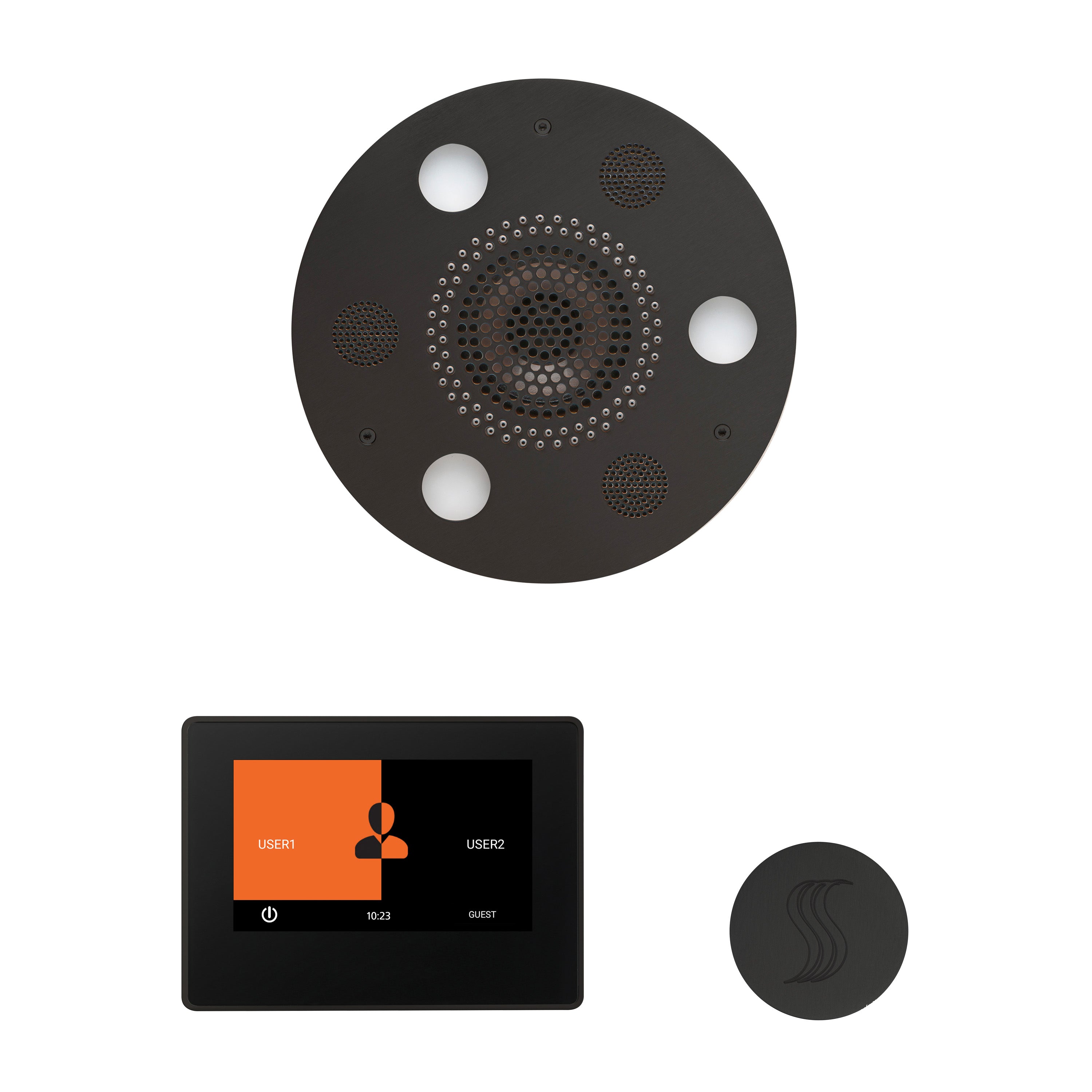 Wellness Steam Package - Serenity Advanced (Round) + ThermaTouch 7 Control (Black Trim) + Steam Head (Round) - Maison&Co.