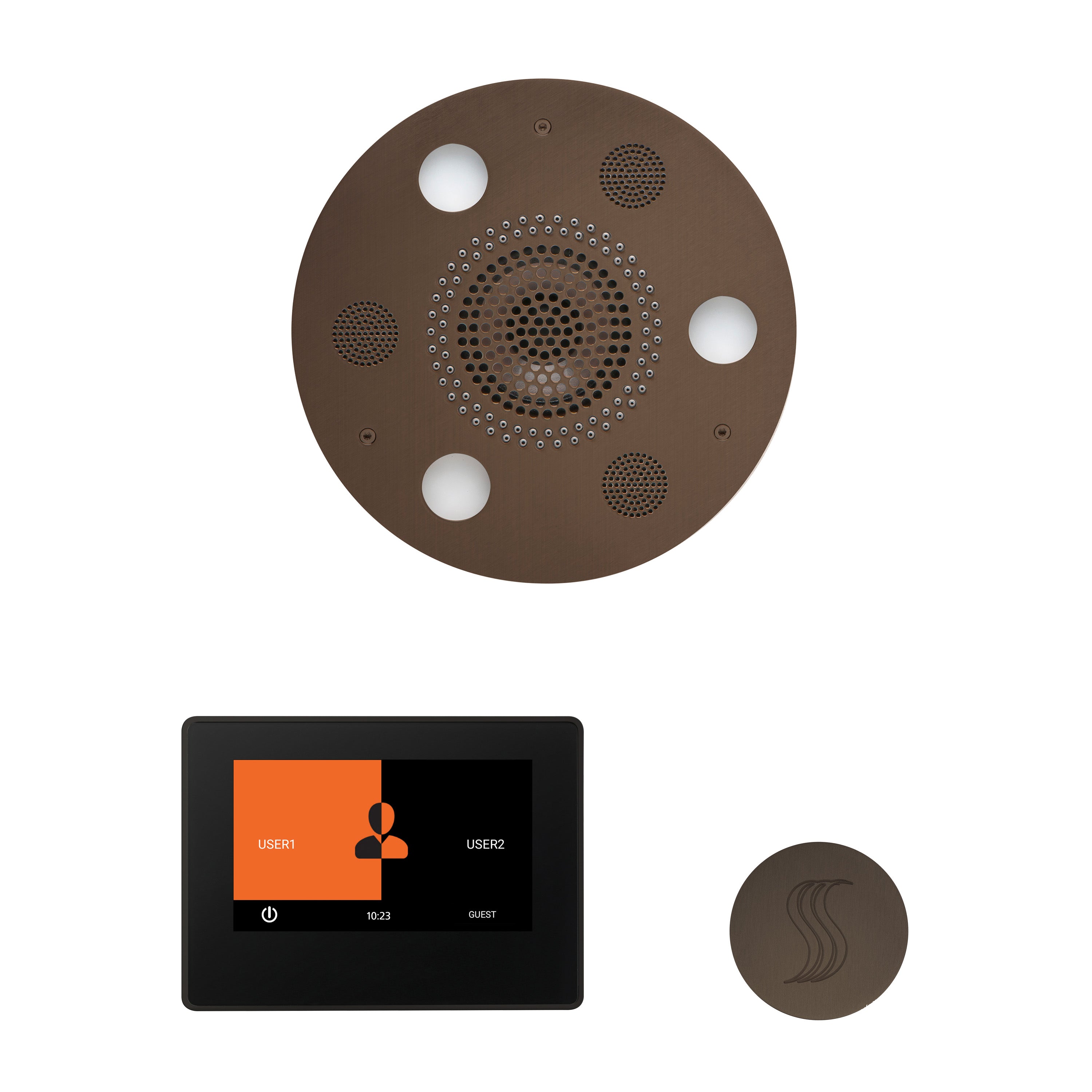 Wellness Steam Package - Serenity Advanced (Round) + ThermaTouch 7 Control (Black Trim) + Steam Head (Round) - Maison&Co.