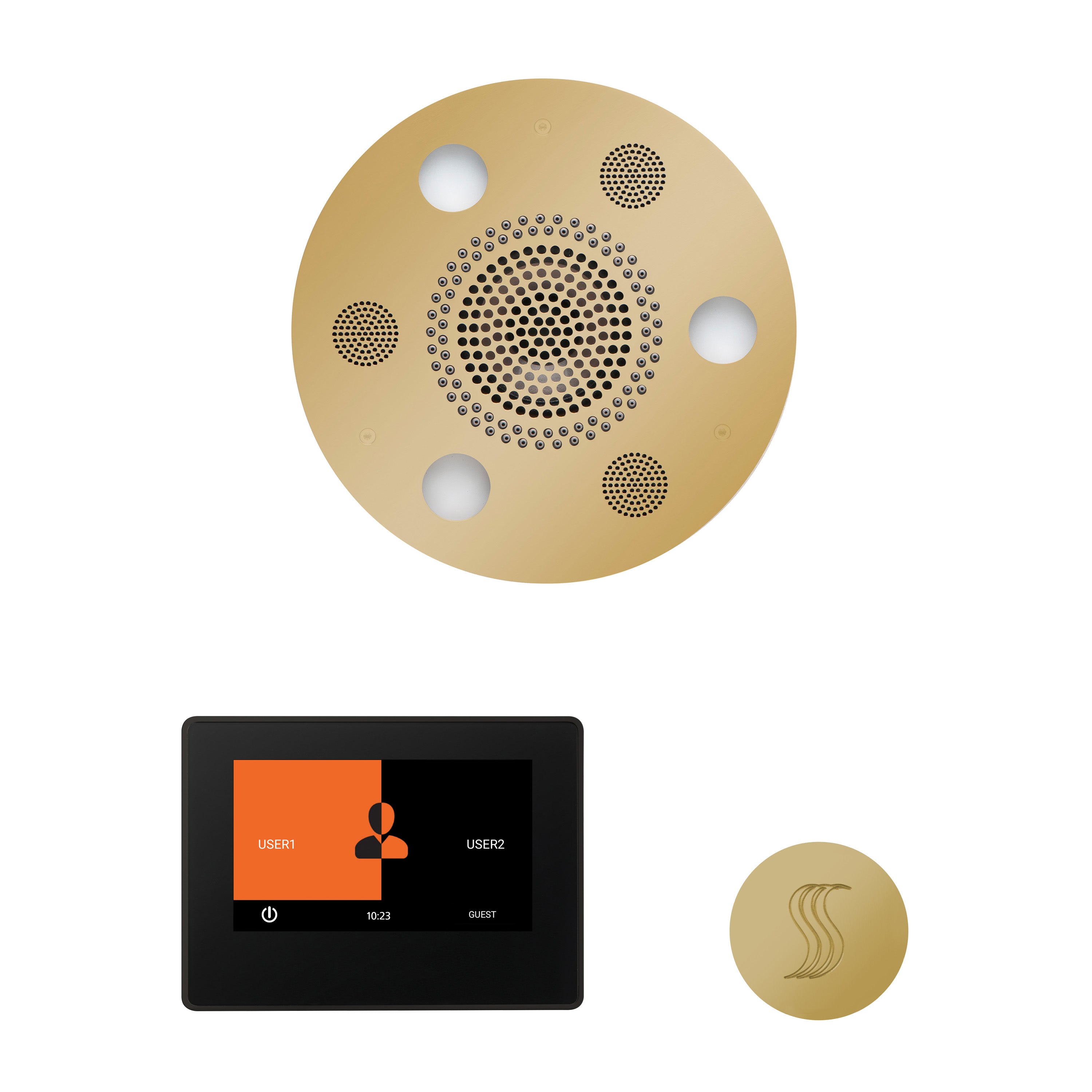 Wellness Steam Package - Serenity Advanced (Round) + ThermaTouch 7 Control (Black Trim) + Steam Head (Round) - Maison&Co.