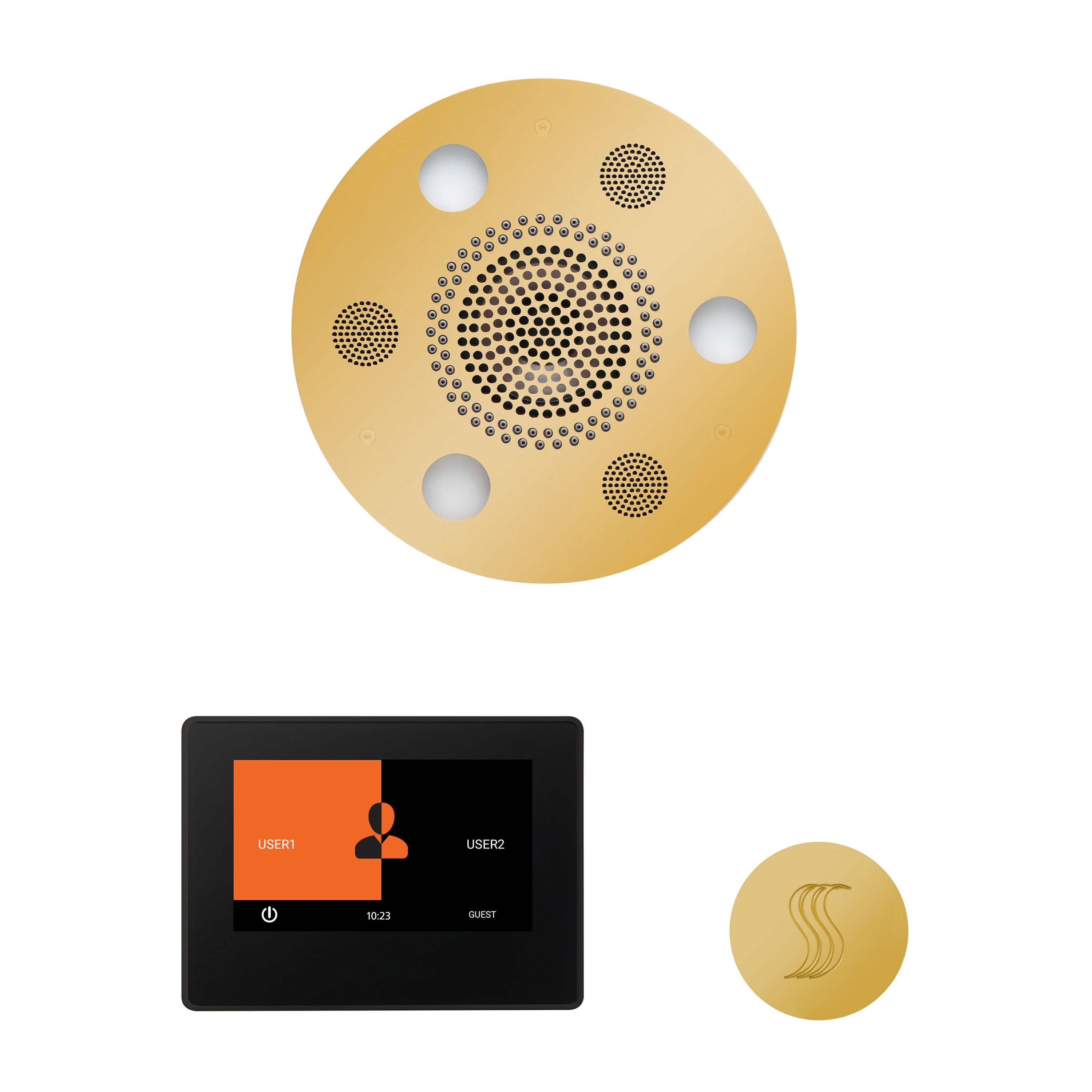 Wellness Steam Package - Serenity Advanced (Round) + ThermaTouch 7 Control (Black Trim) + Steam Head (Round) - Maison&Co.